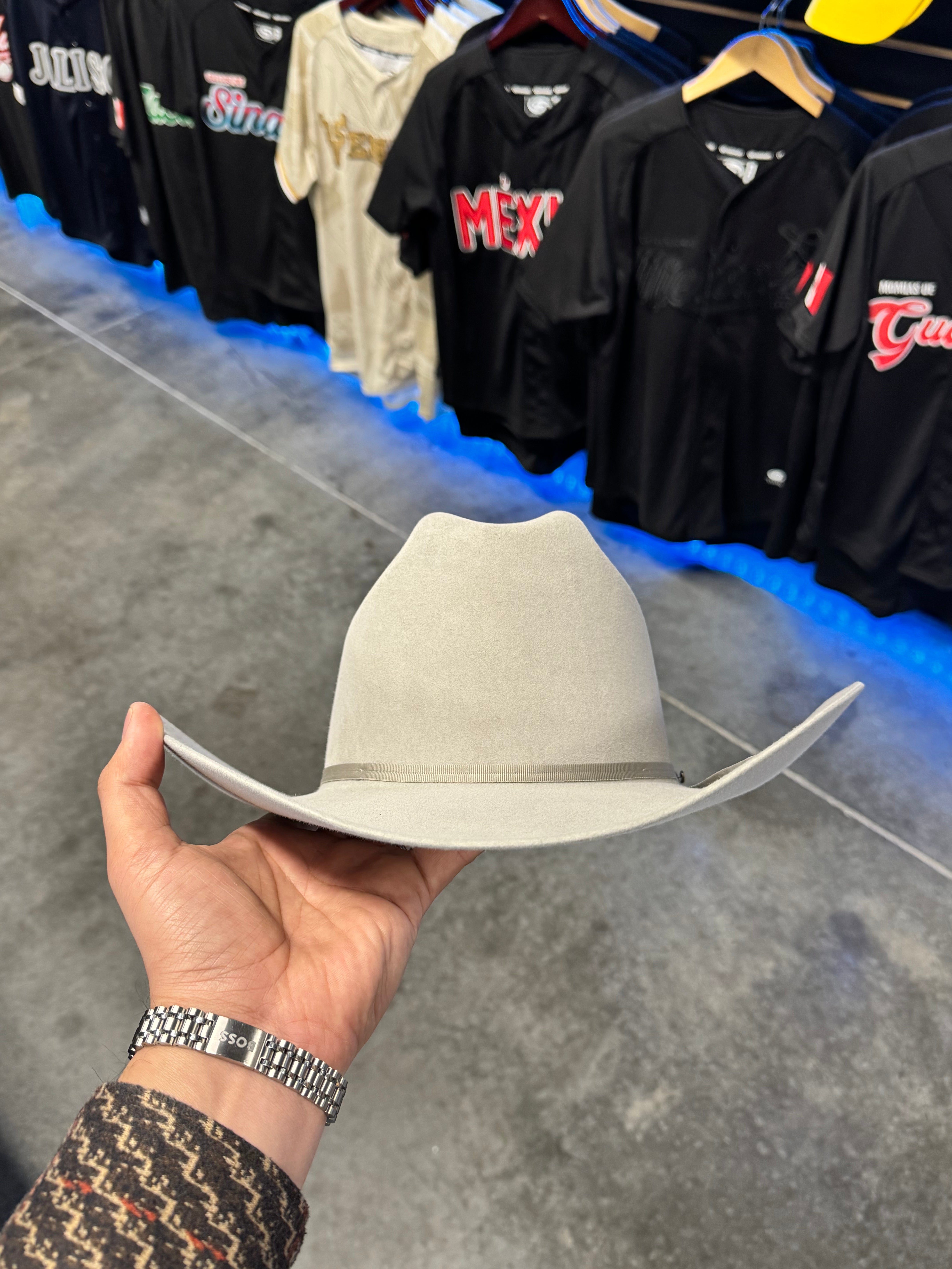 S.T 6x Spartan Mist Grey Cowboy Felt Hat Sinaloa (Copa Chica Falda/Brim 4")