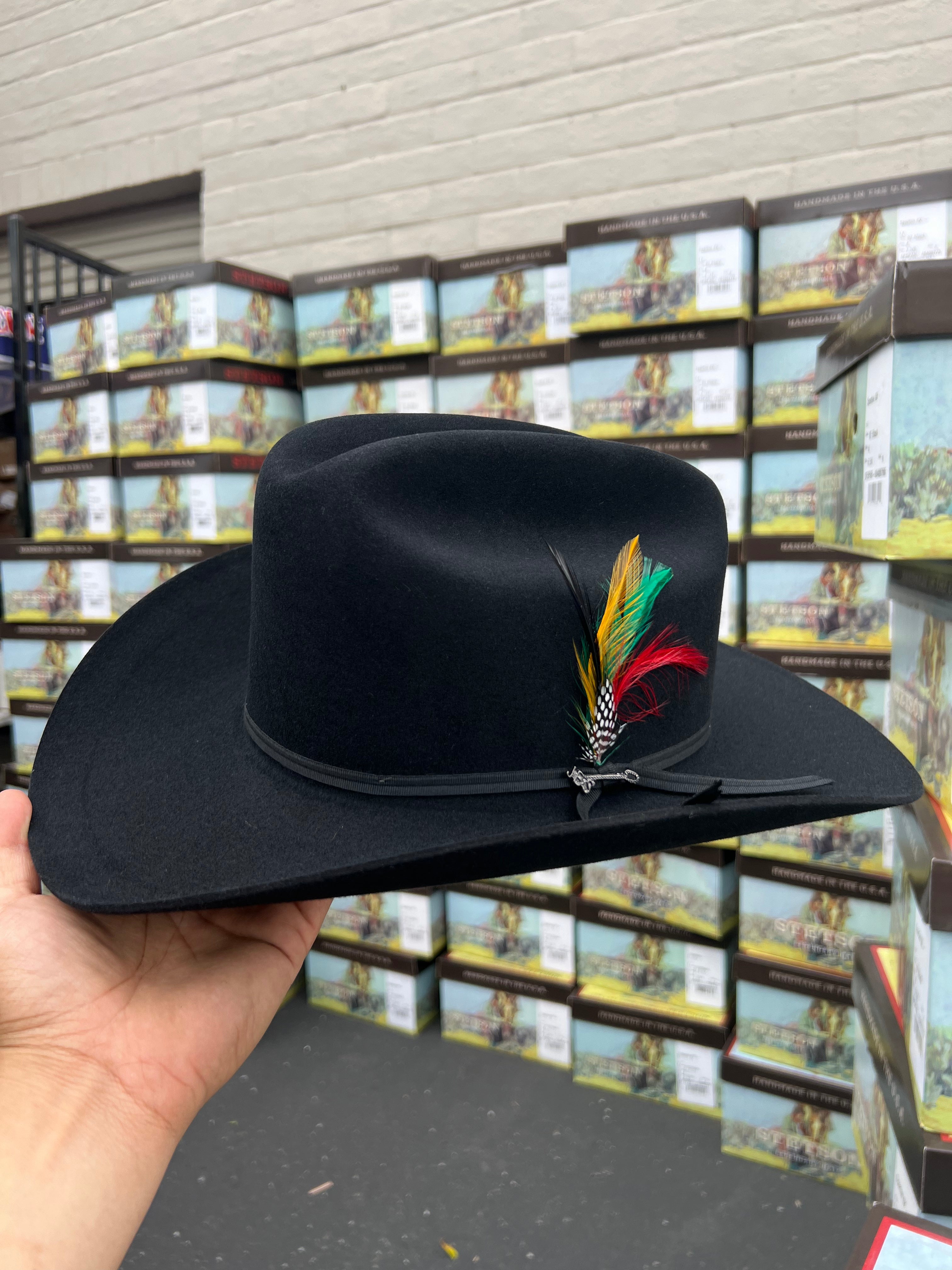 S.T 6x Spartan Black Cowboy Felt Hat Sinaloa (Copa Chica Falda/Brim 3.5")