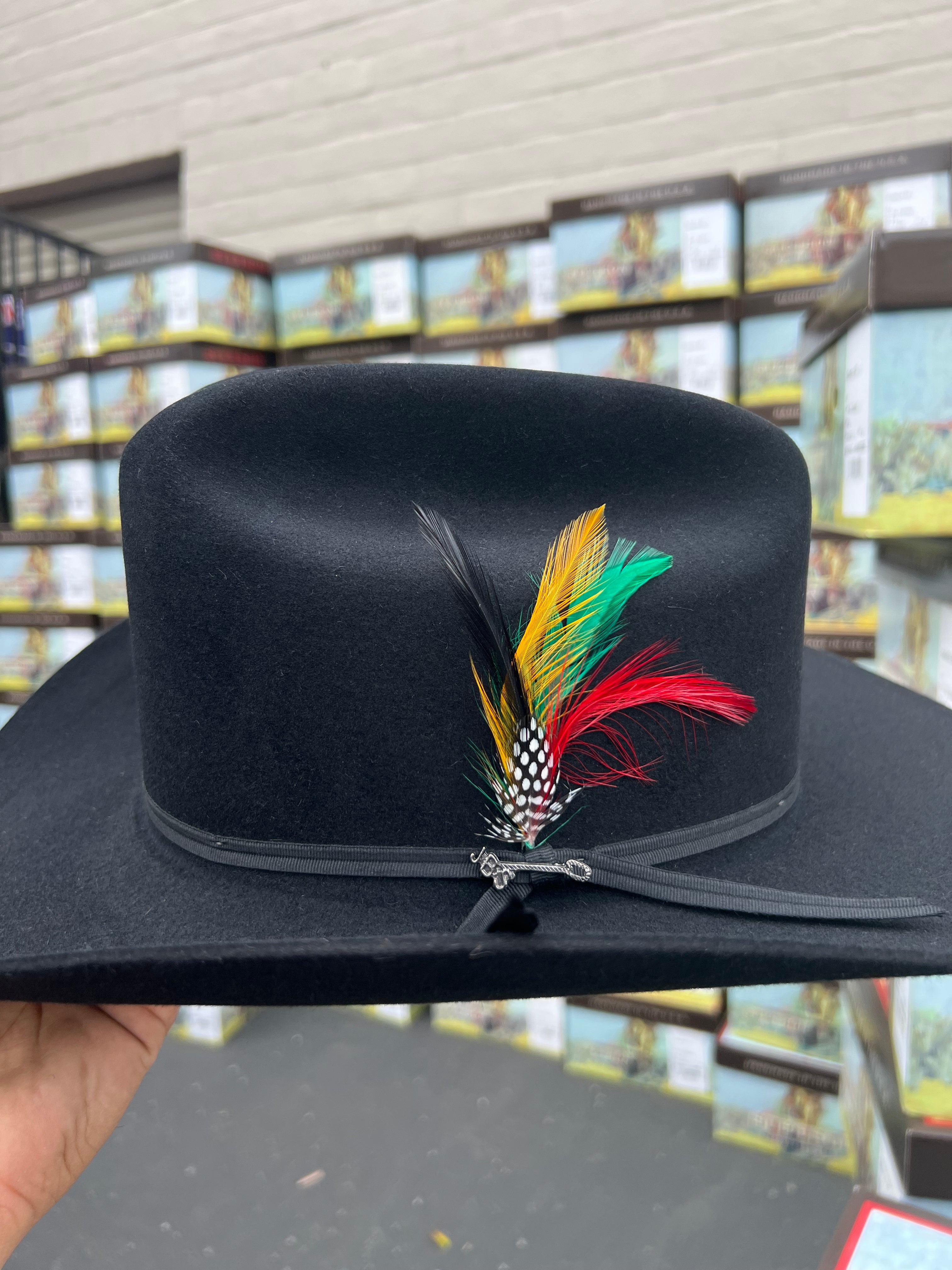 S.T 6x Spartan Black Cowboy Felt Hat Sinaloa (Copa Chica Falda/Brim 3.5")