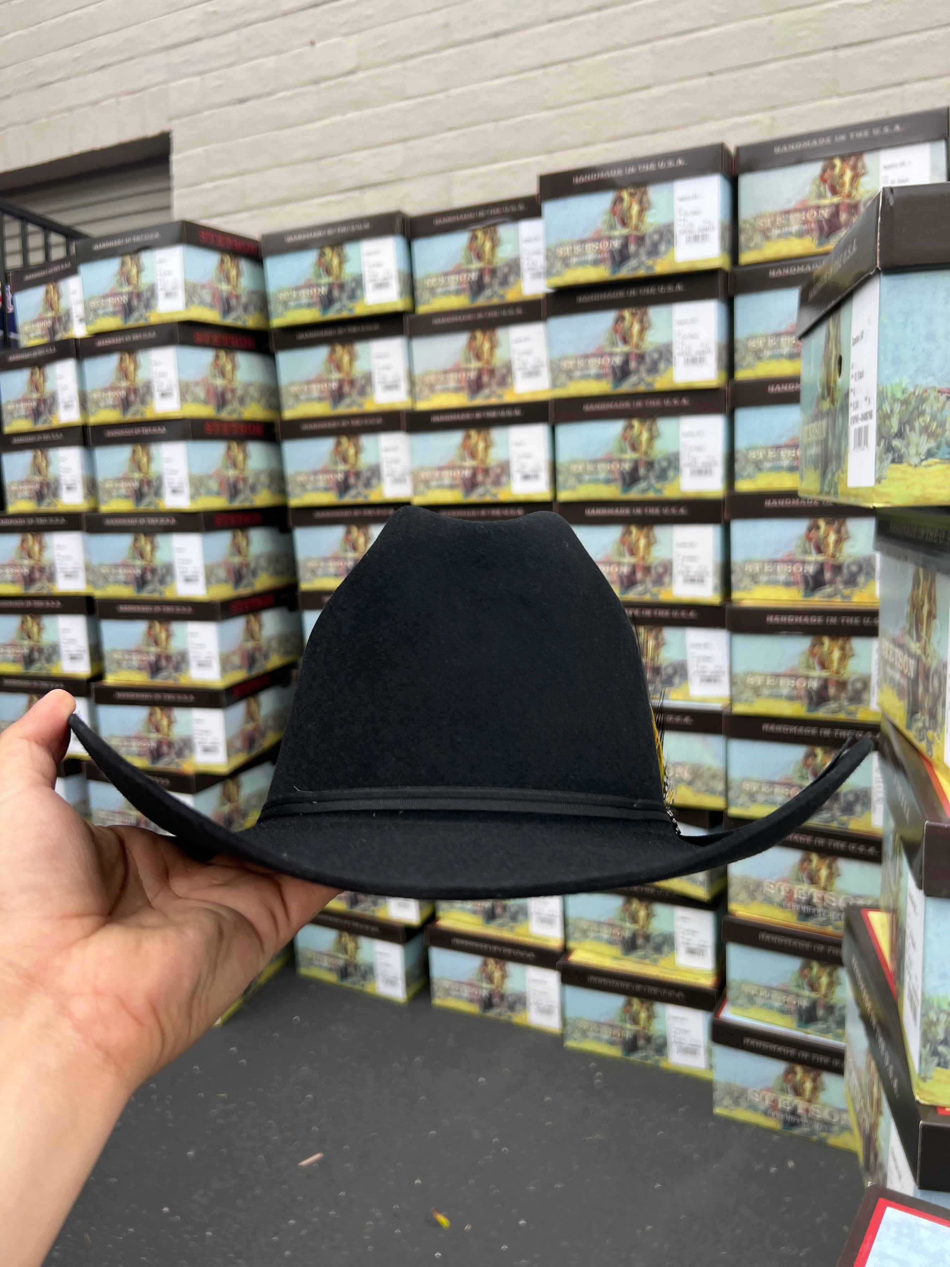 S.T 6x Spartan Black Cowboy Felt Hat Sinaloa (Copa Chica Falda/Brim 3.5")