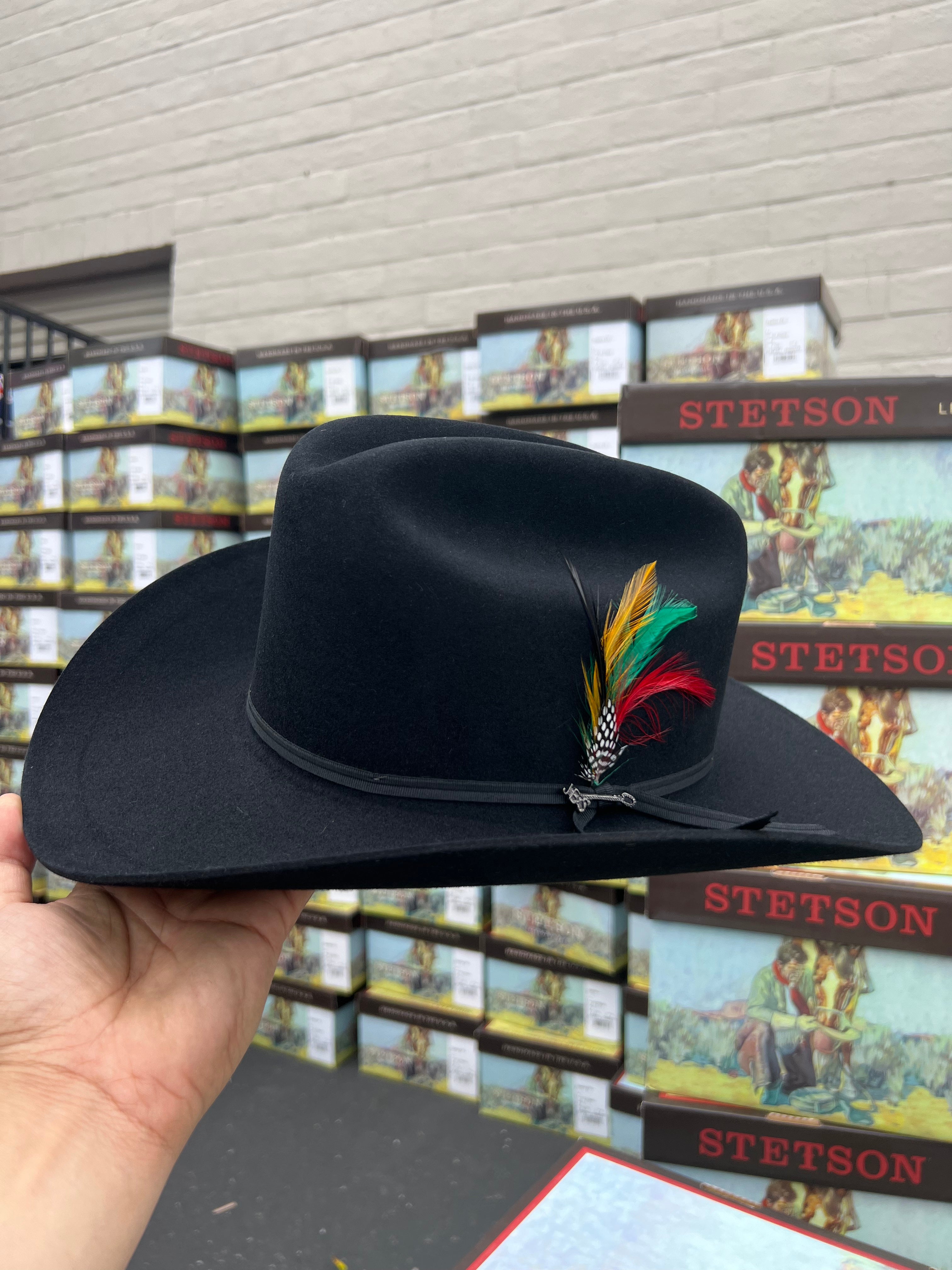 S.T 6x Spartan Black Cowboy Felt Hat Sinaloa (Copa Chica Falda/Brim 3.5")