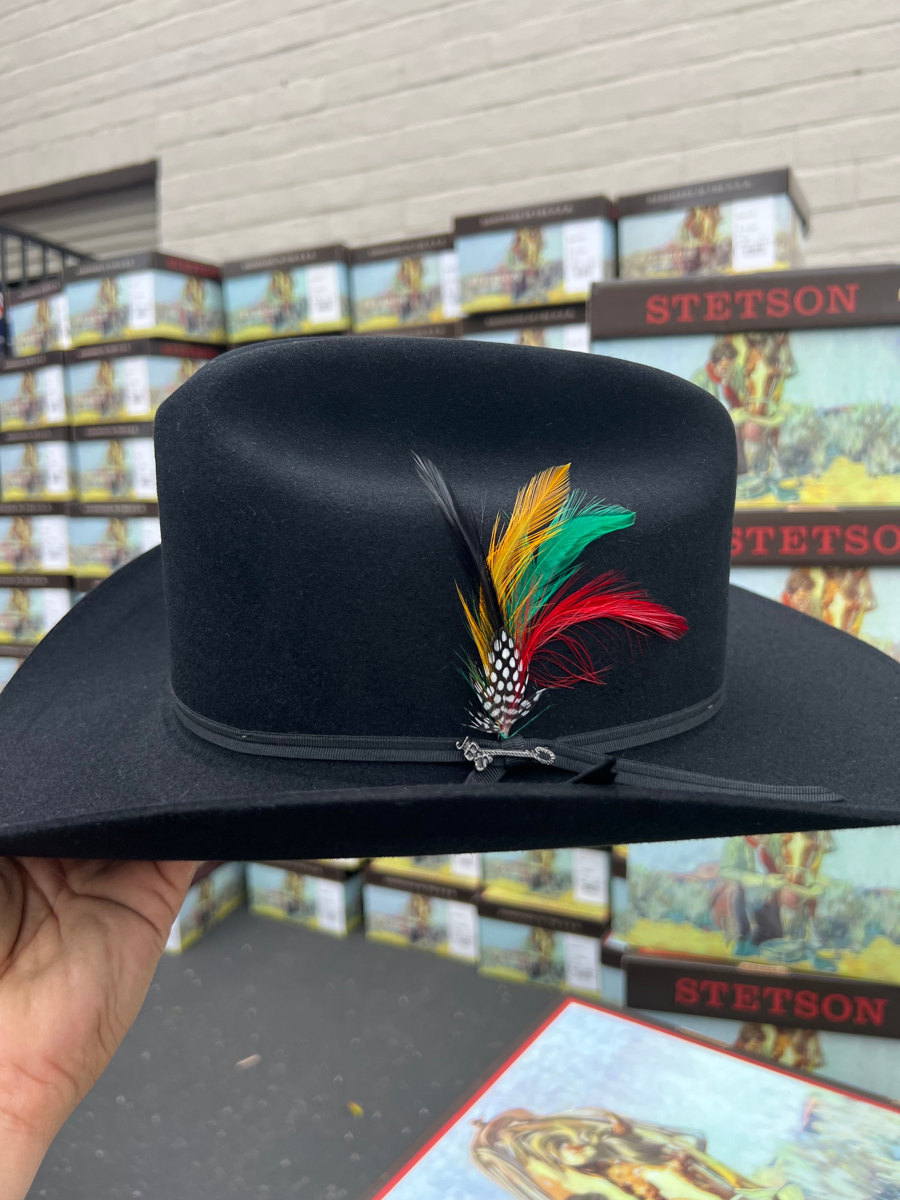 S.T 6x Spartan Black Cowboy Felt Hat Sinaloa (Copa Chica Falda/Brim 3.5")