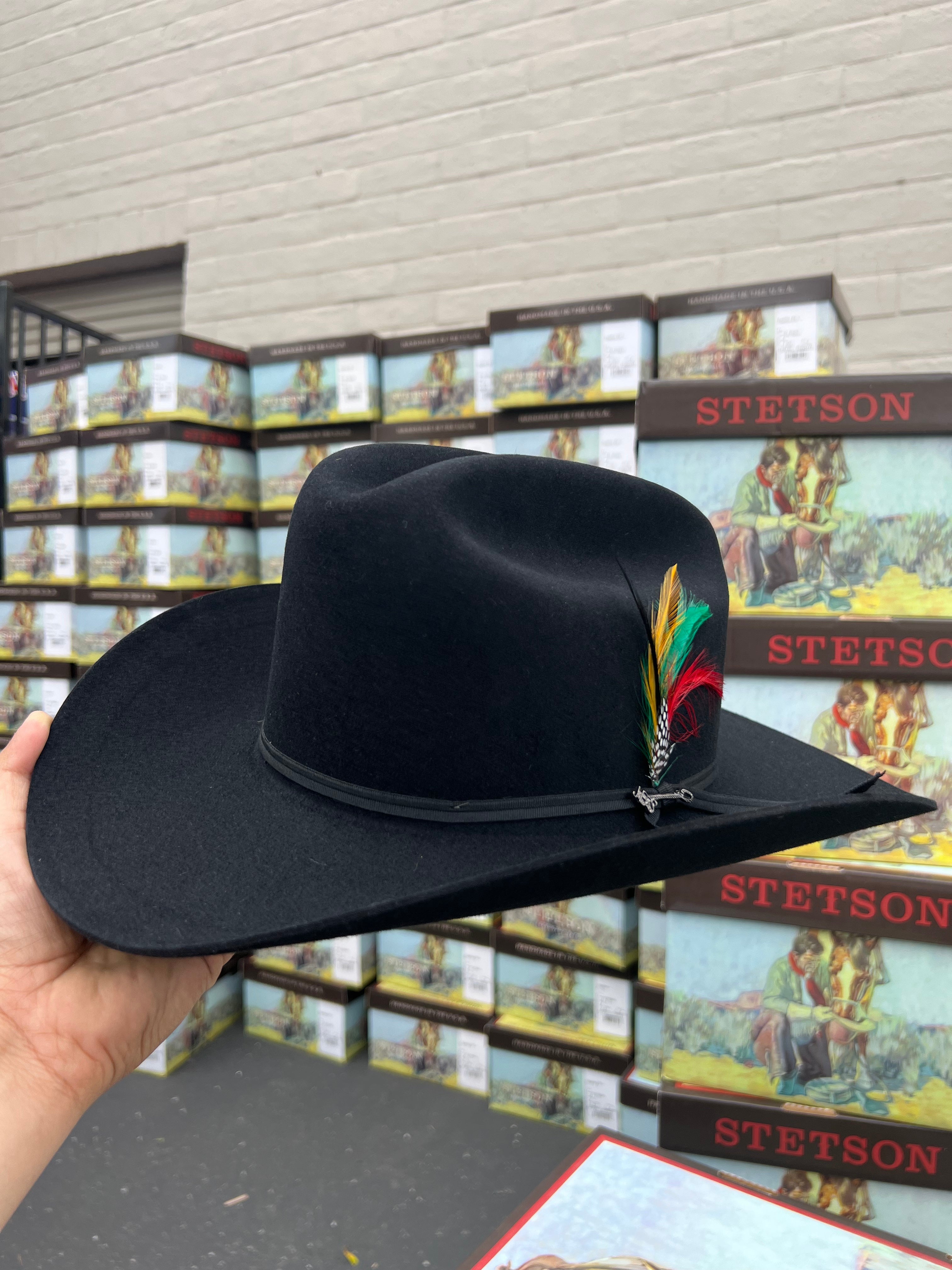 S.T 6x Spartan Black Cowboy Felt Hat Sinaloa (Copa Chica Falda/Brim 3.5")