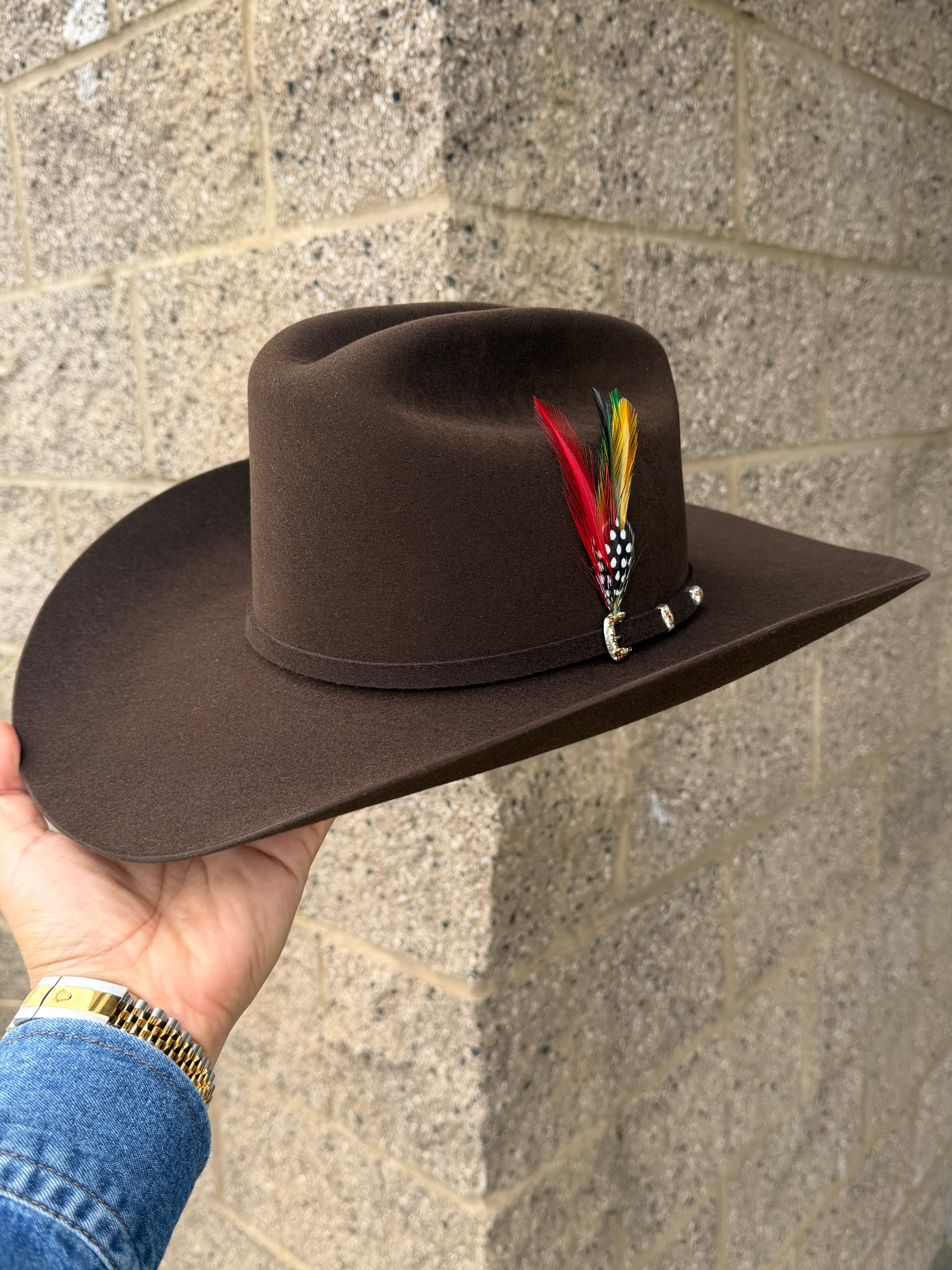 S.T El Patron Premier 30x Mocha Cowboy Felt Hat (Dark Brown)