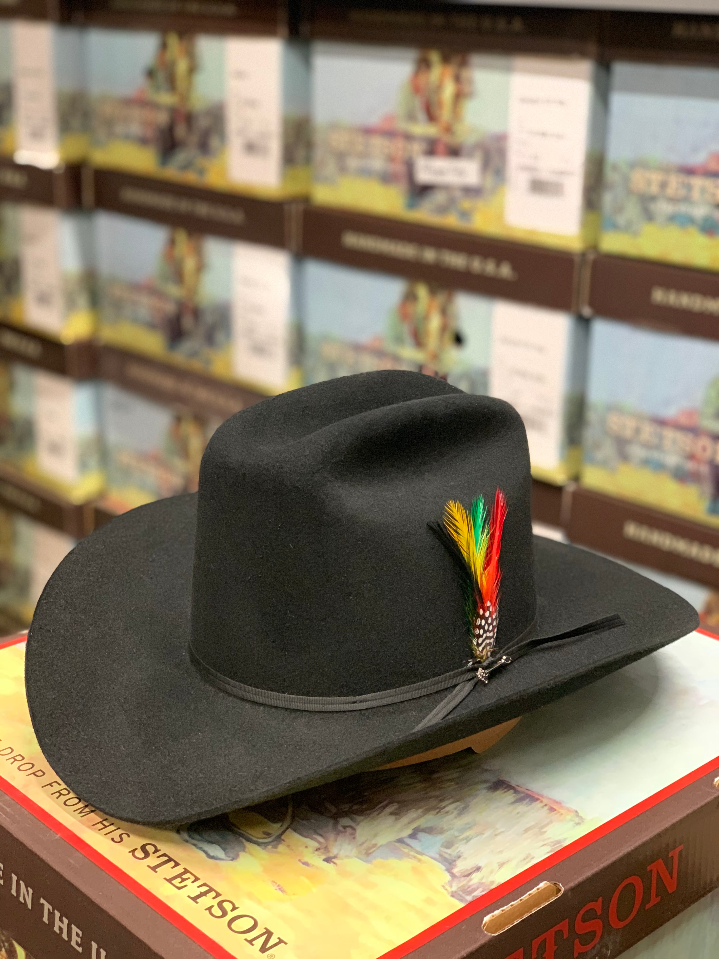 S.T 6x Rancher Black Cowboy Felt Hat Sinaloa (Copa Alta Falda/Brim 3.5")