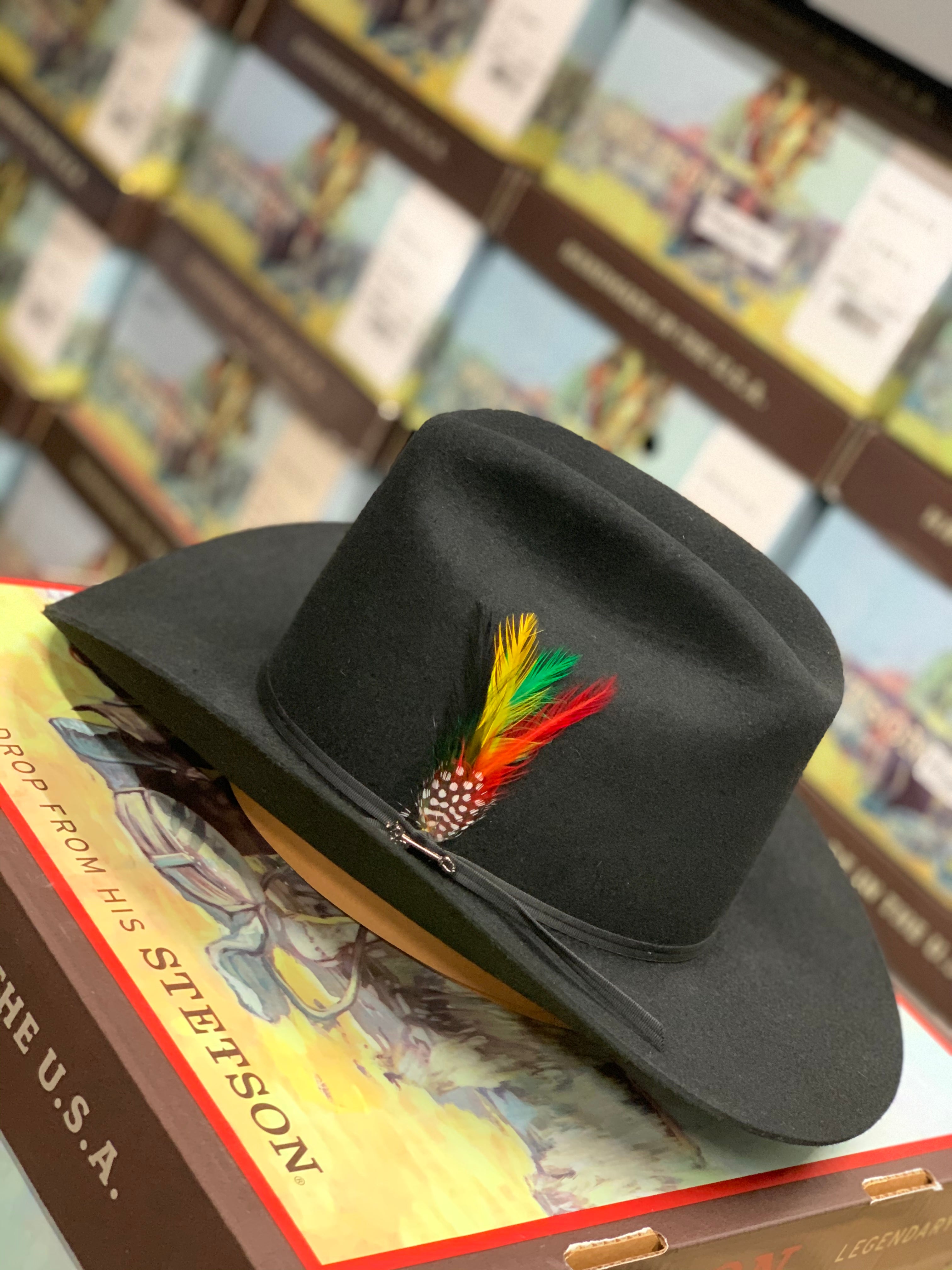 S.T 6x Rancher Black Cowboy Felt Hat Sinaloa (Copa Alta Falda/Brim 3.5")