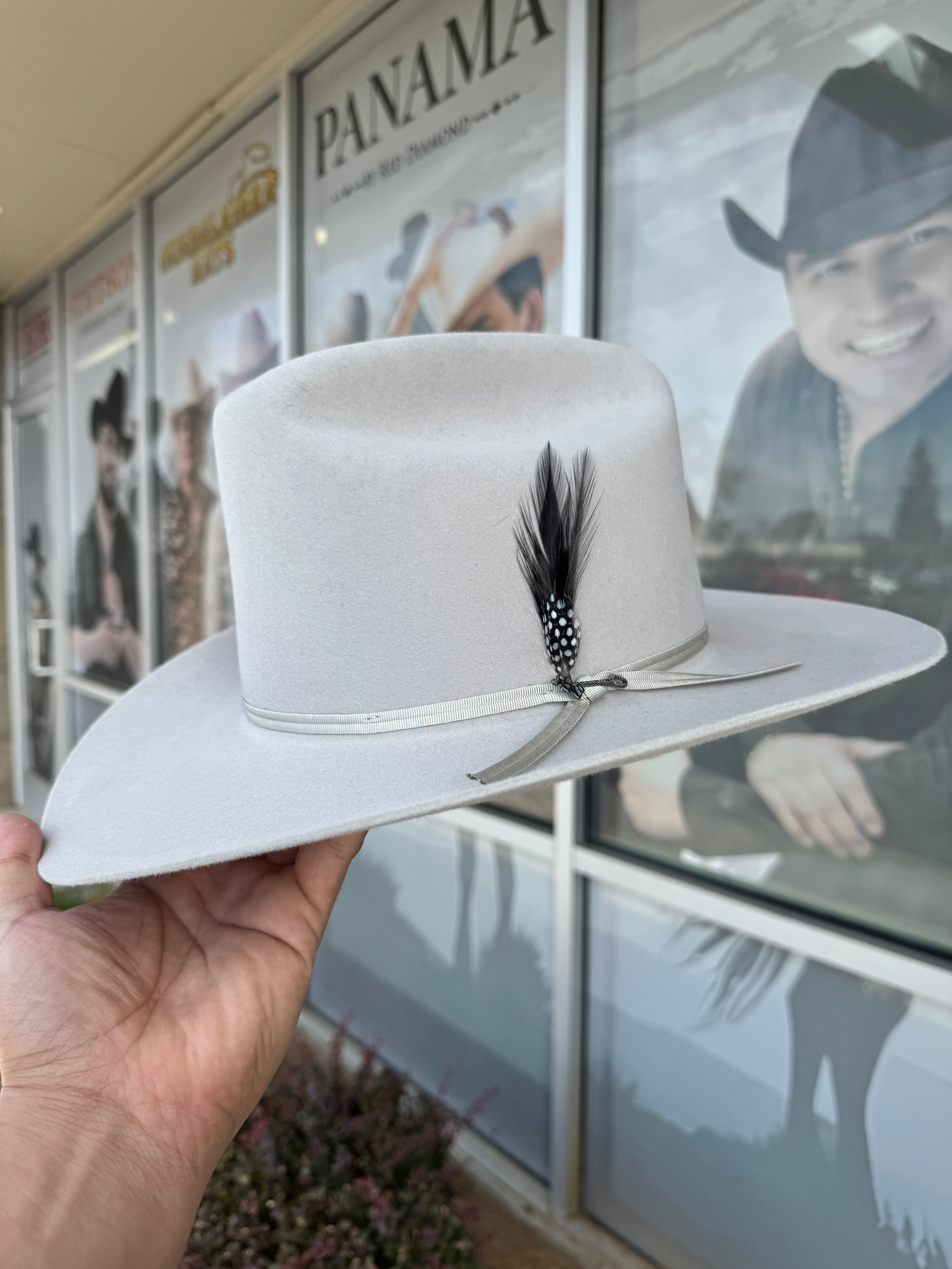 S.T 6x Rancher Silver Grey Cowboy Felt Hat Sinaloa (Copa Alta Falda/Brim 3.5")