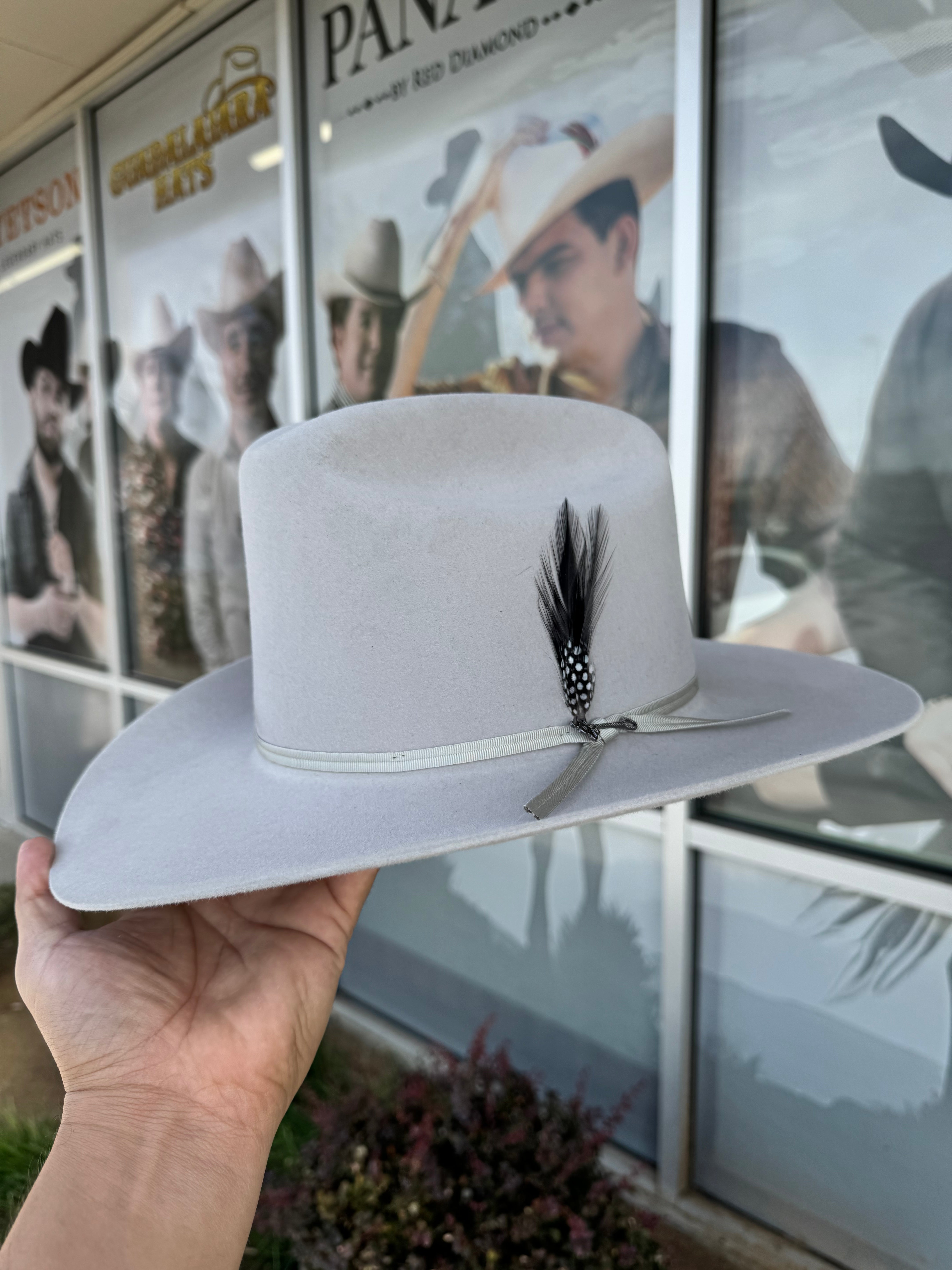 S.T 6x Rancher Silver Grey Cowboy Felt Hat Sinaloa (Copa Alta Falda/Brim 3.5")