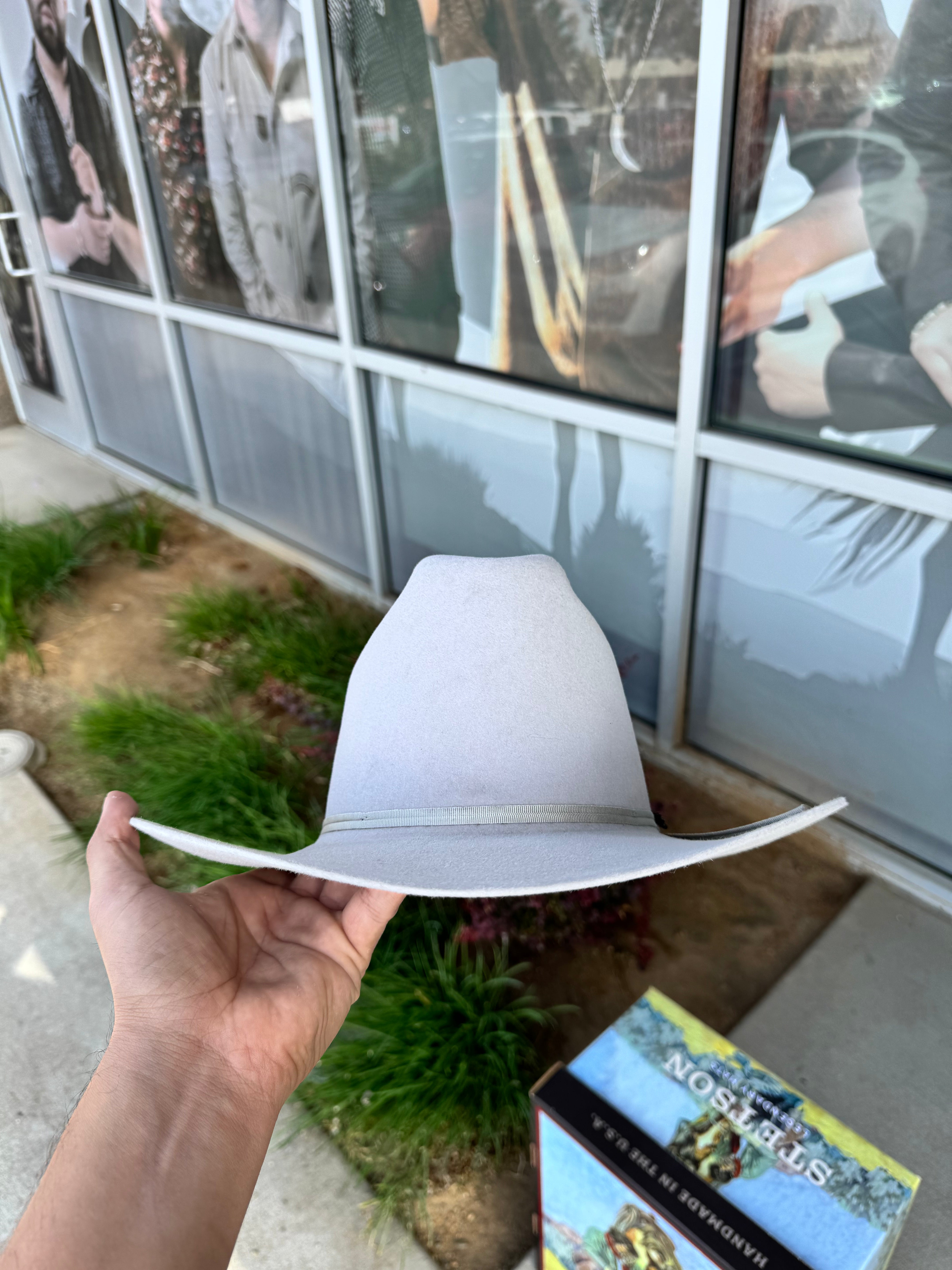 S.T 6x Rancher Silver Grey Cowboy Felt Hat Sinaloa (Copa Alta Falda/Brim 3.5")