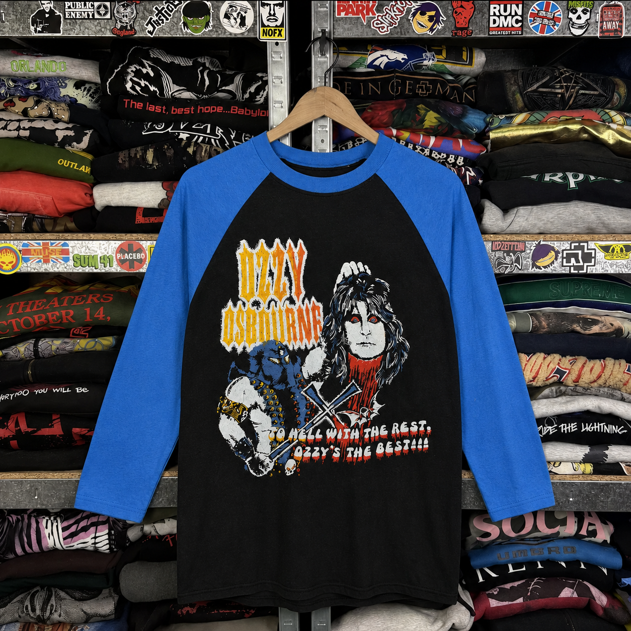 Rare Hard To Find Vintage Ozzy Osbourne Raglan Shirt, Nearly Sold Out Collectors Piece