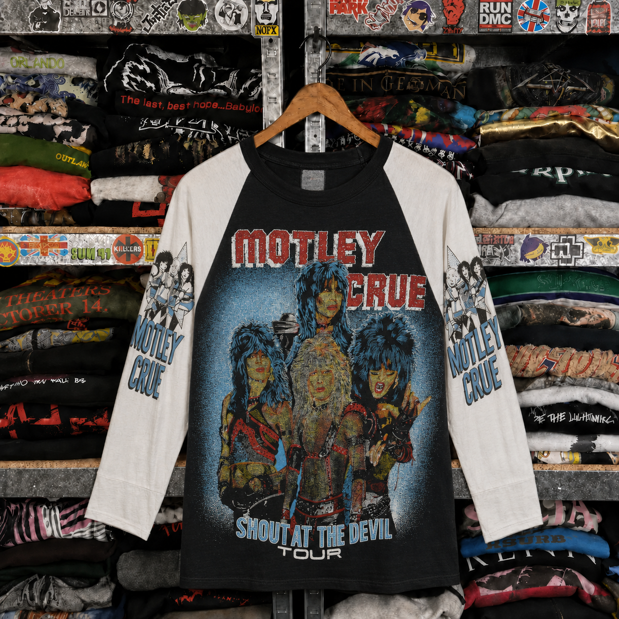 Rare Hard To Find Vintage Mötley Crüe Raglan Shirt, Nearly Sold Out Collectors Piece