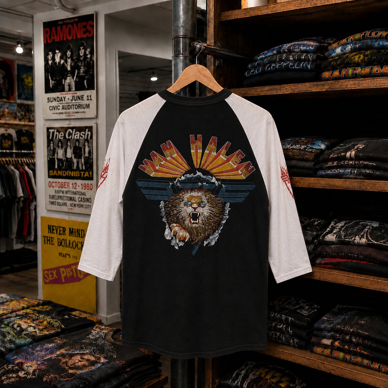 Rare Hard To Find Vintage Van Halen Raglan T-Shirt, Nearly Sold Out Collectors Piece