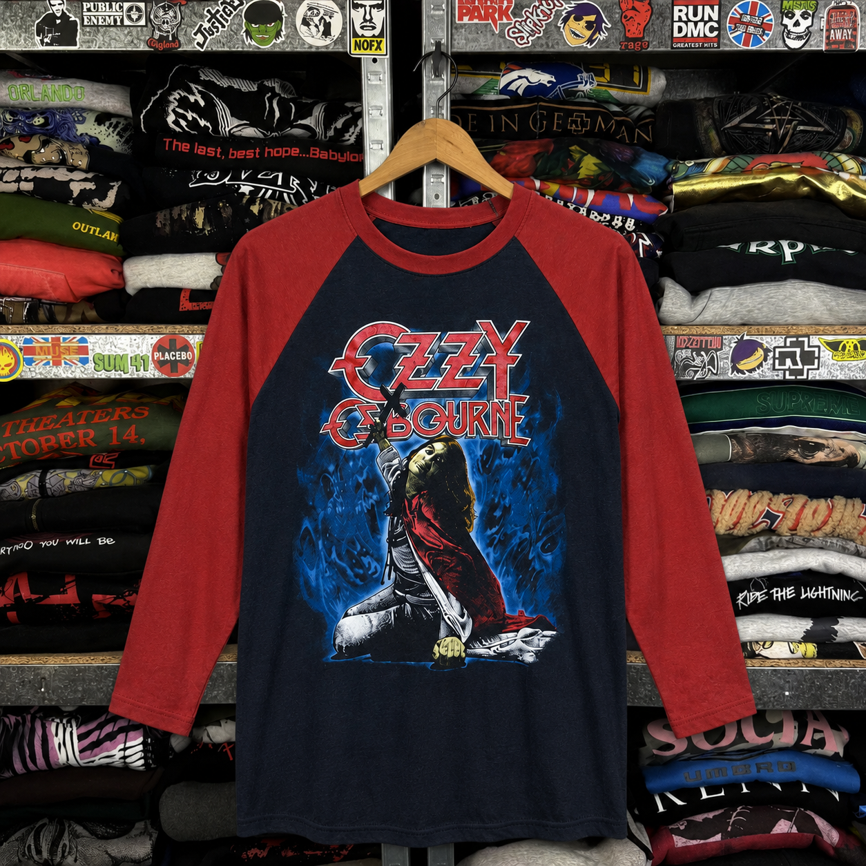 Rare Hard To Find Vintage Ozzy Osbourne Raglan Shirt, Nearly Sold Out Collectors Piece