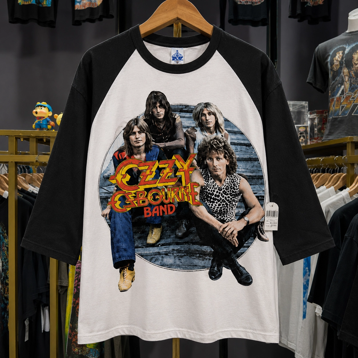 Rare Hard To Find Vintage Ozzy Osbourne Raglan Shirt, Nearly Sold Out Collectors Piece
