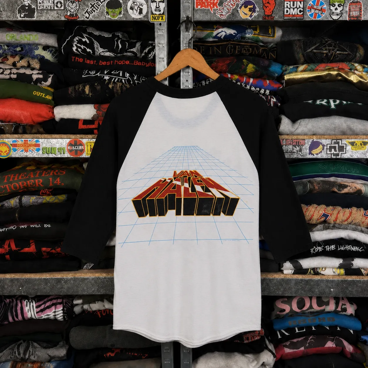 Rare Hard To Find Vintage Van Halen Raglan T-Shirt, Nearly Sold Out Collectors Piece