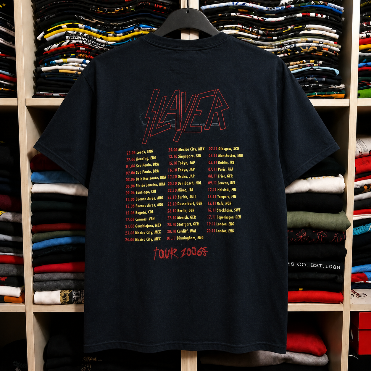 Hard To Find Vintage Slayer Tour Tee, Nearly Sold Out