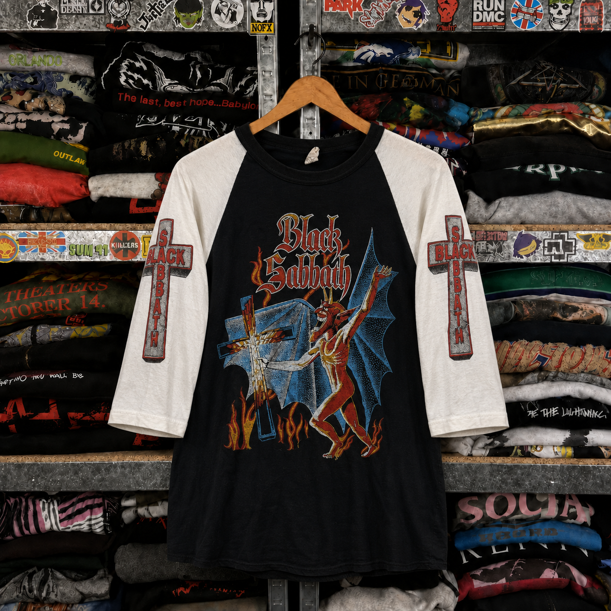 Rare Hard To Find Vintage Black Sabbath Raglan Shirt, Nearly Sold Out Collectors Piece