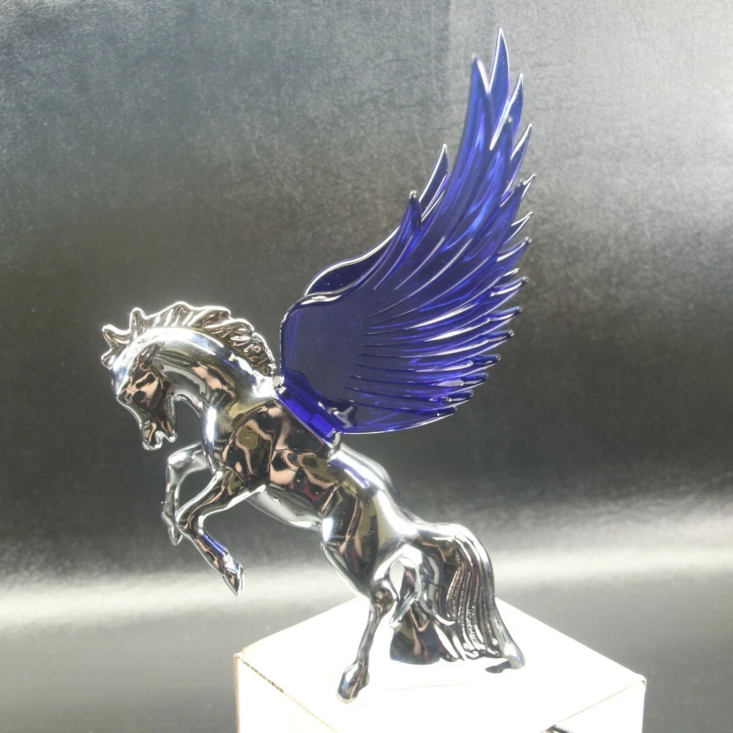 Chrome Fighting Stallion Hood Ornament