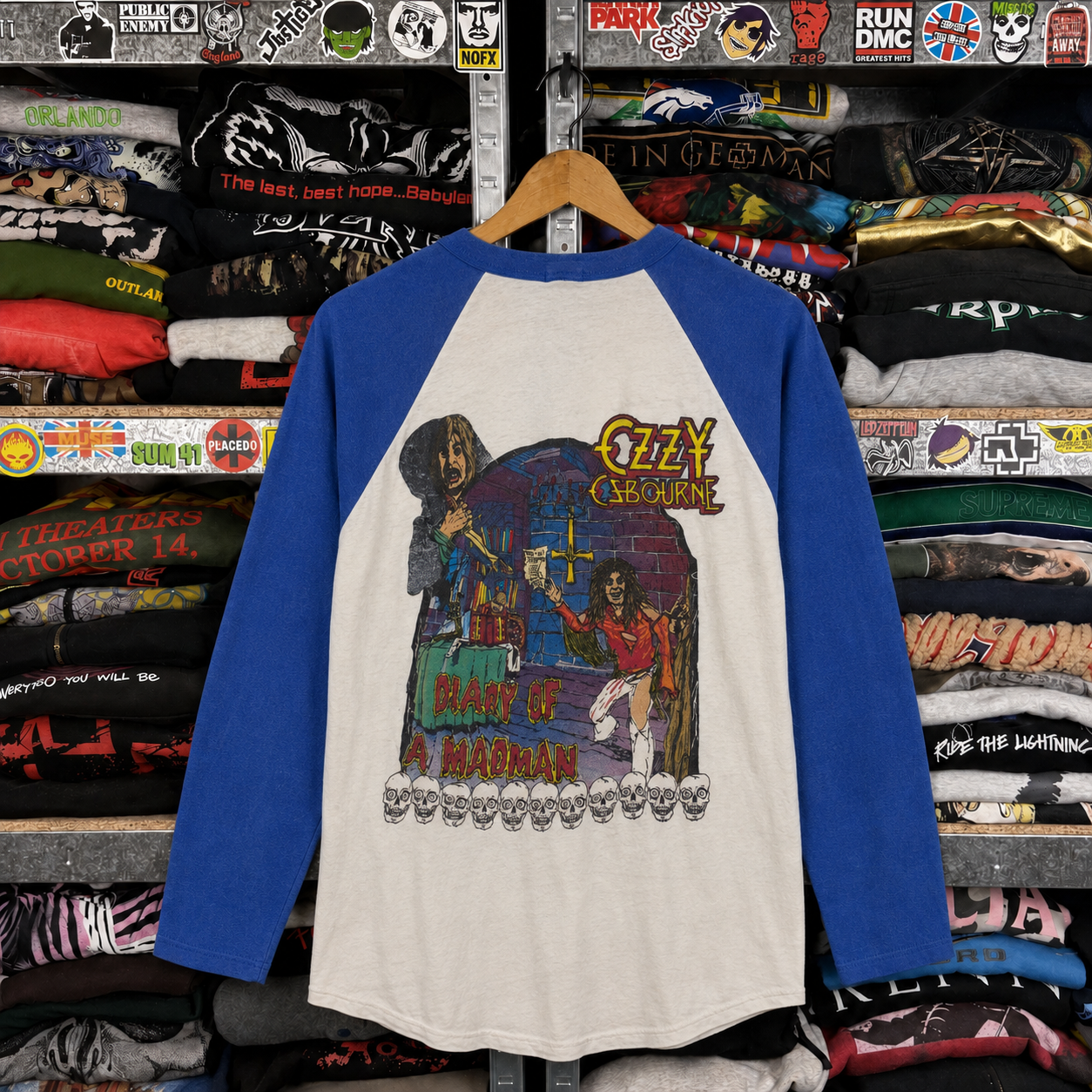 Rare Hard To Find Vintage Ozzy Osbourne Raglan Shirt, Nearly Sold Out Collectors Piece
