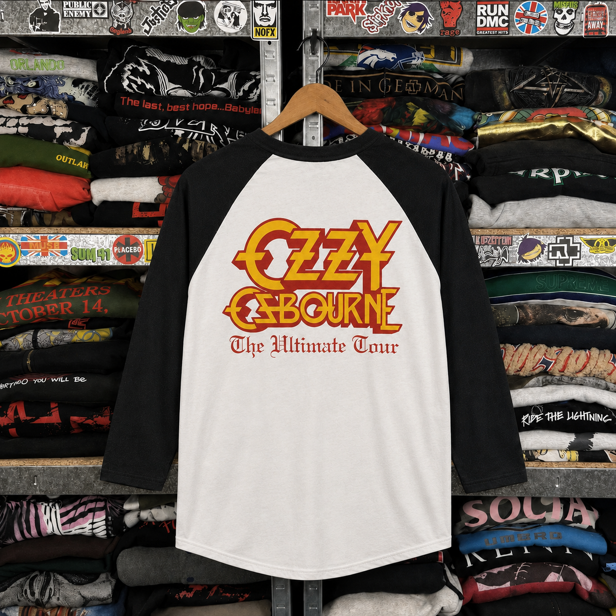 Rare Hard To Find Vintage Ozzy Osbourne Raglan Shirt, Nearly Sold Out Collectors Piece