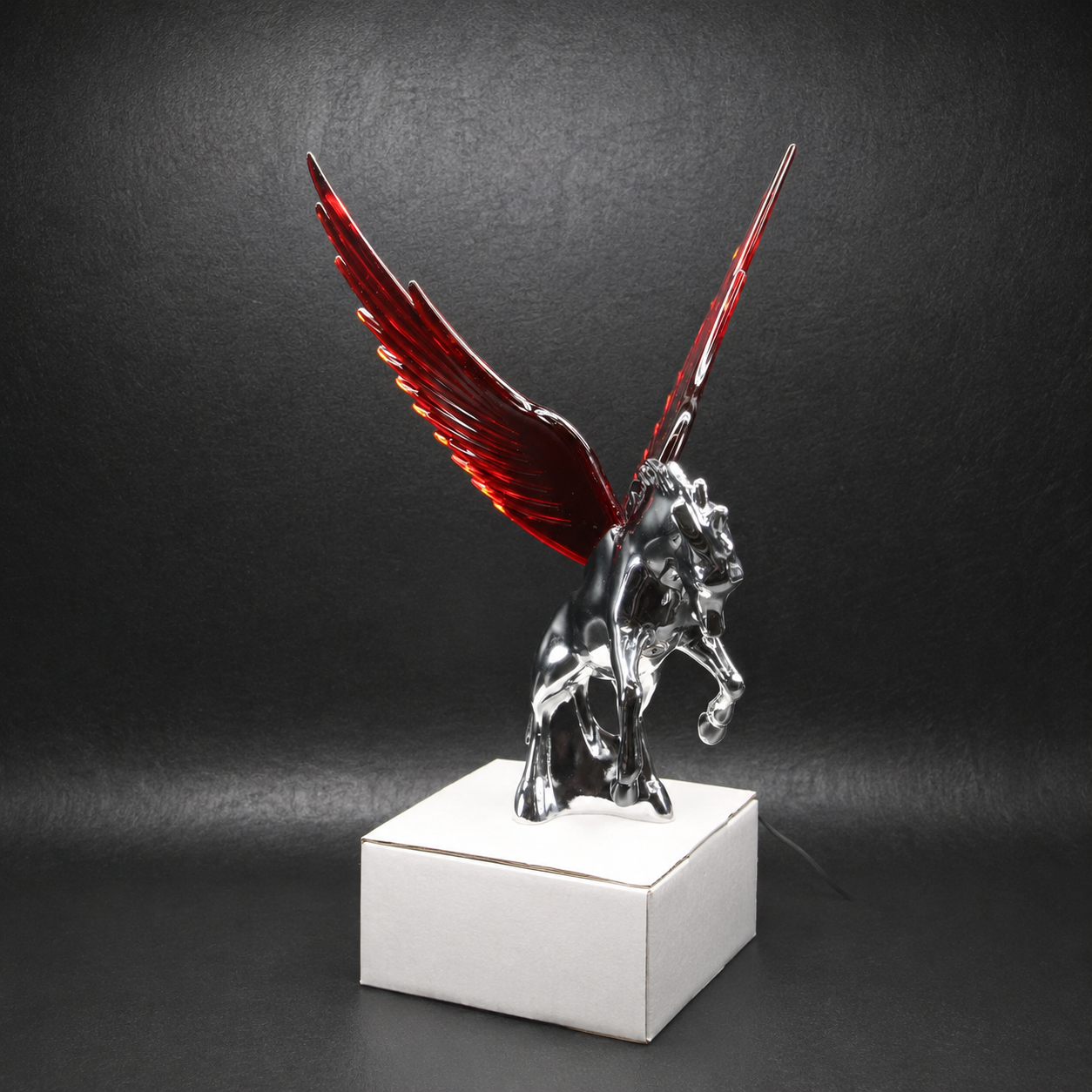 Chrome Fighting Stallion Hood Ornament