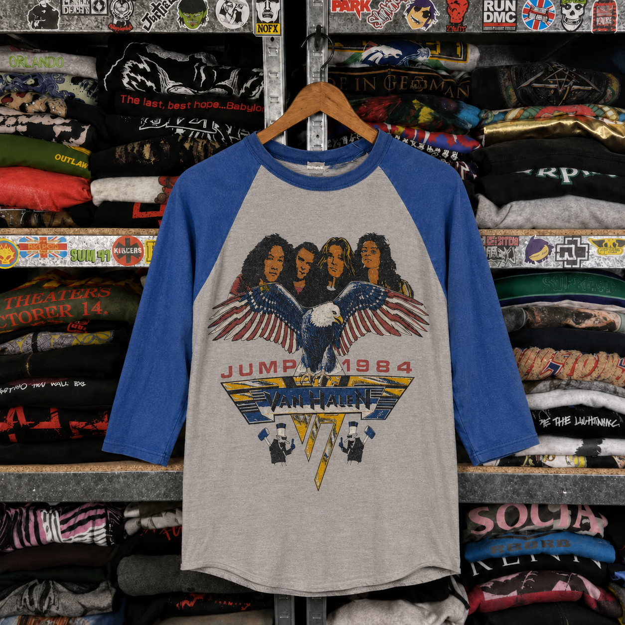Rare Hard To Find Vintage Van Halen Raglan T-Shirt, Nearly Sold Out Collectors Piece