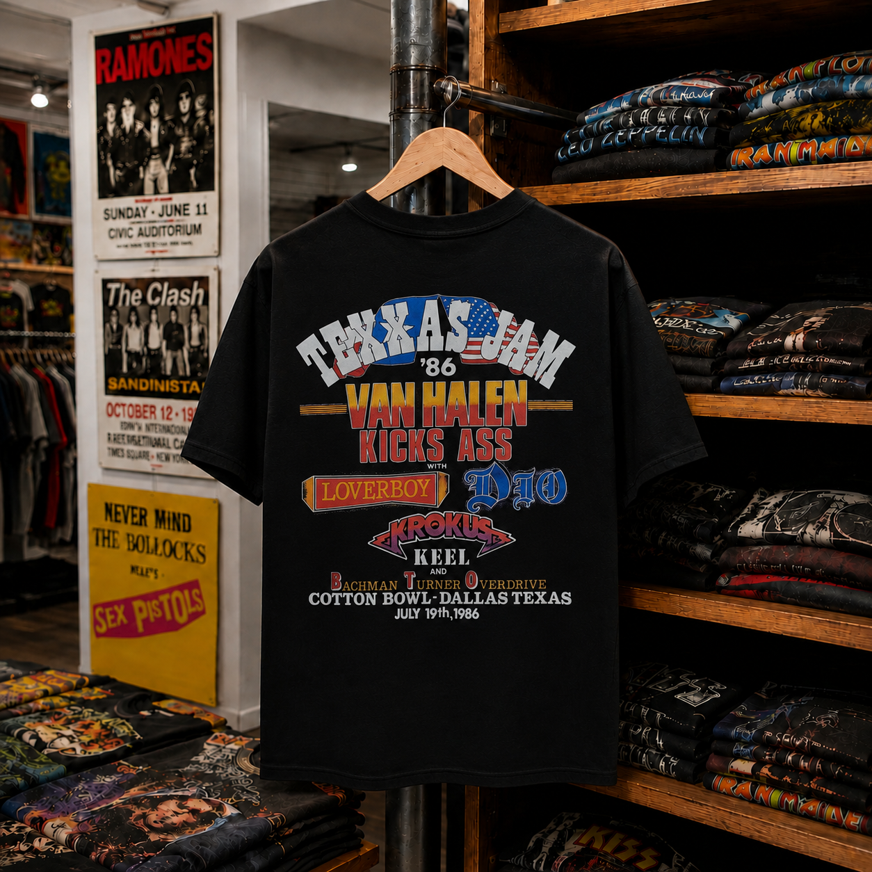 Style 06 back, Texas Jam 1986 Van Halen graphic
