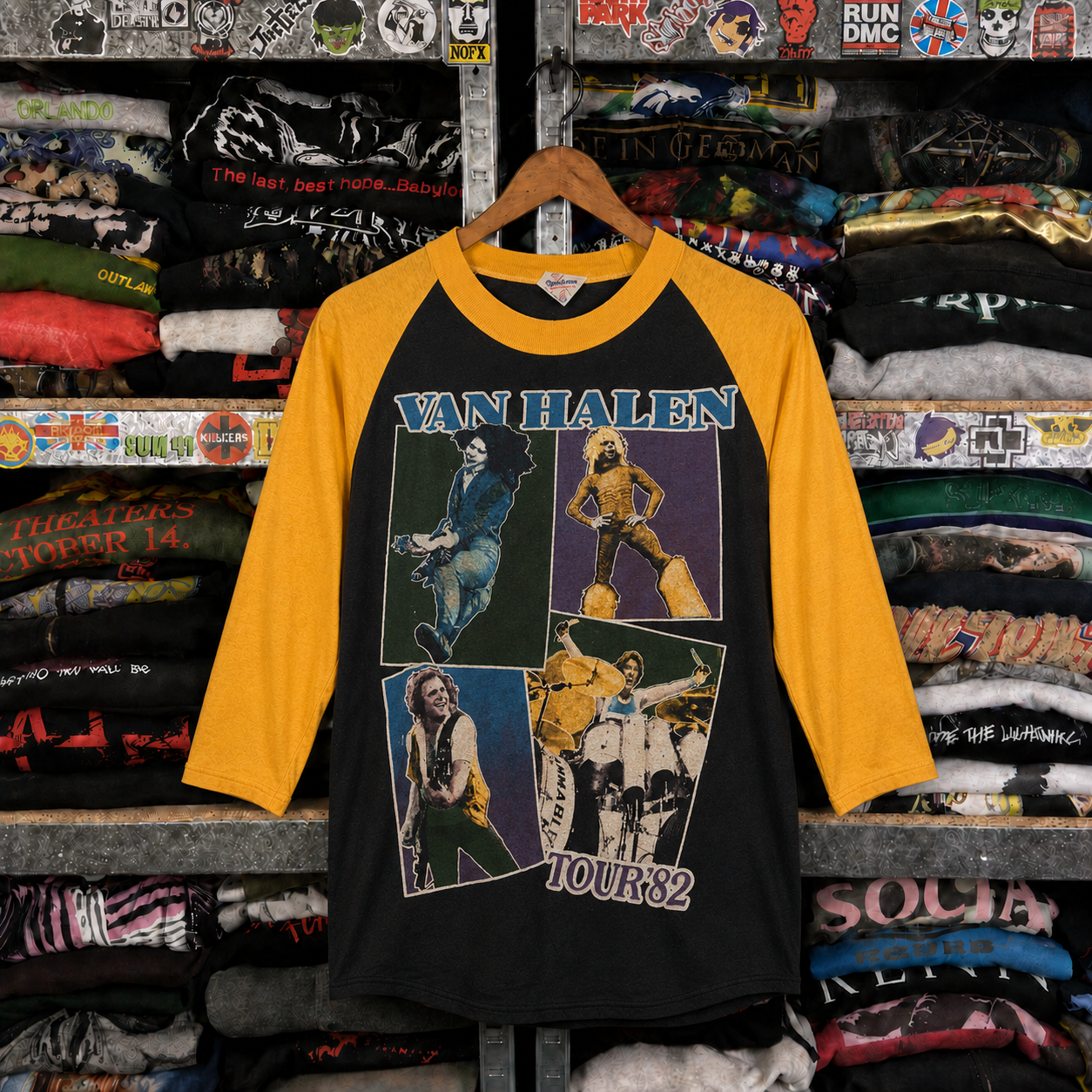 Rare Hard To Find Vintage Van Halen Raglan T-Shirt, Nearly Sold Out Collectors Piece
