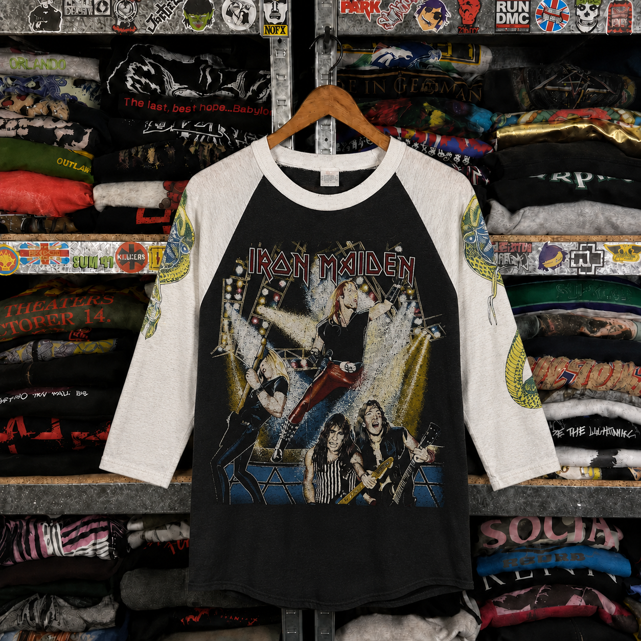 Rare Hard To Find Vintage Iron Maiden Raglan T-Shirt, Nearly Sold Out Collectors Piece