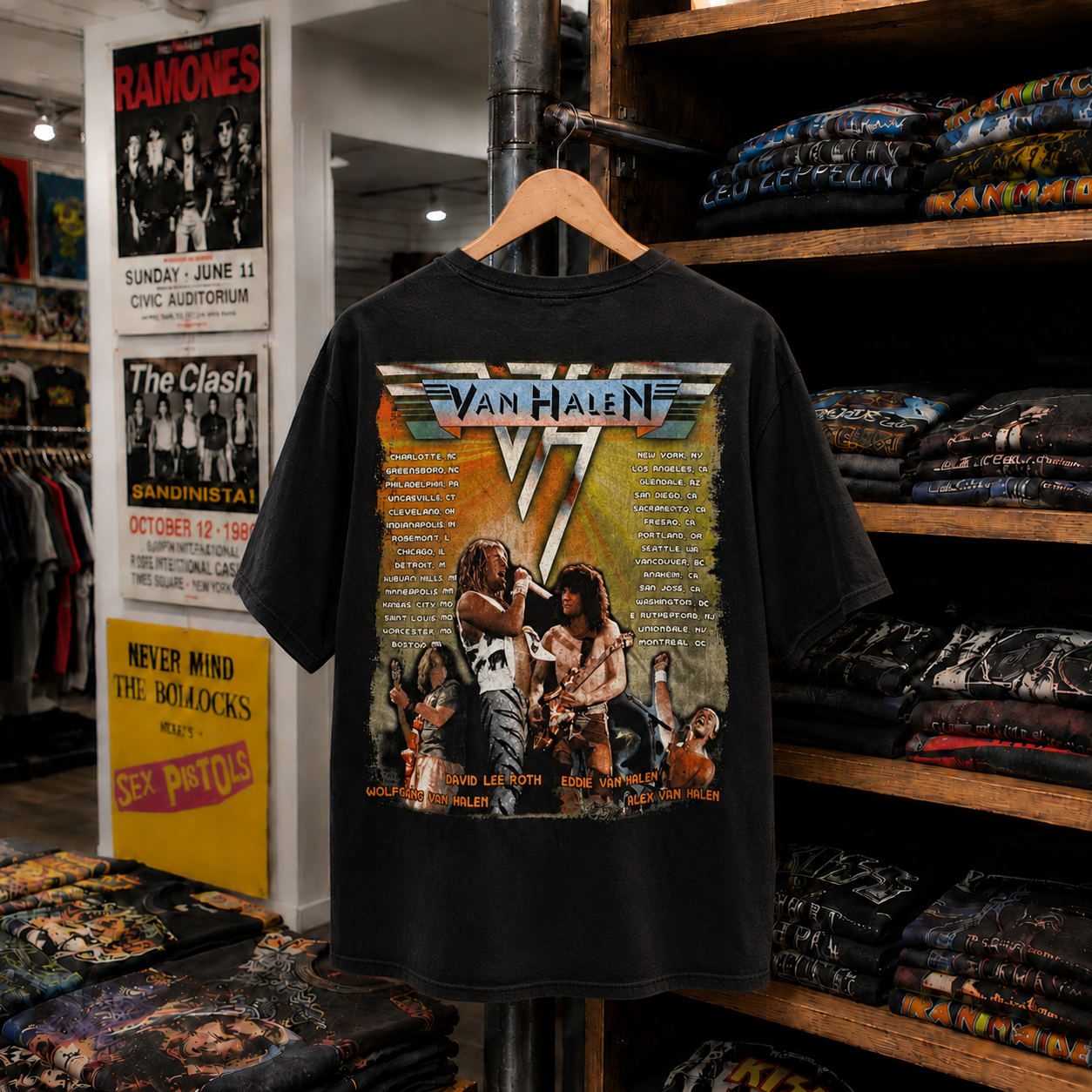 Style 02 back, classic Van Halen band tour graphic