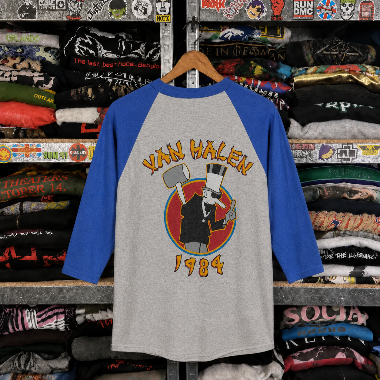 Rare Hard To Find Vintage Van Halen Raglan T-Shirt, Nearly Sold Out Collectors Piece
