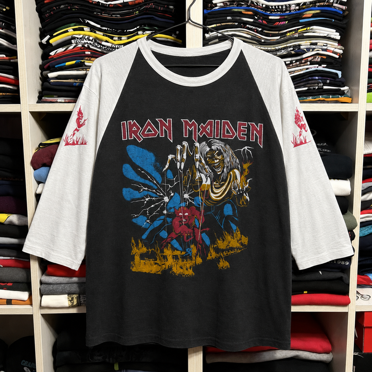 Rare Hard To Find Vintage Iron Maiden Raglan T-Shirt, Nearly Sold Out Collectors Piece