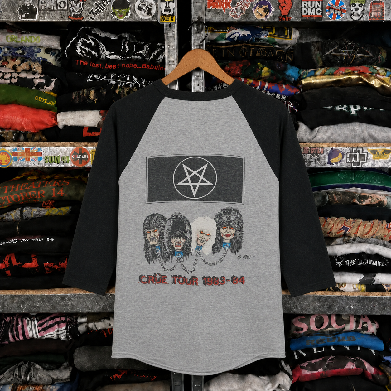 Rare Hard To Find Vintage Mötley Crüe Raglan Shirt, Nearly Sold Out Collectors Piece