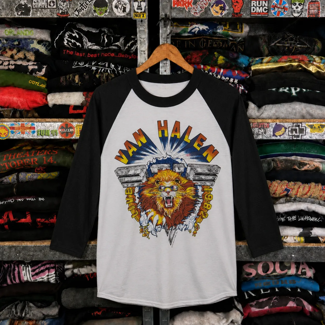 Rare Hard To Find Vintage Van Halen Raglan T-Shirt, Nearly Sold Out Collectors Piece