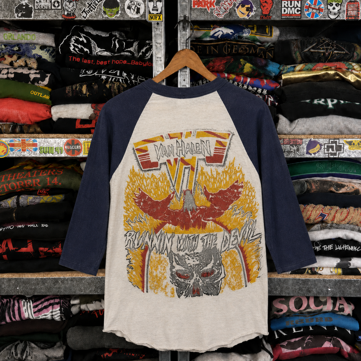 Rare Hard To Find Vintage Van Halen Raglan T-Shirt, Nearly Sold Out Collectors Piece