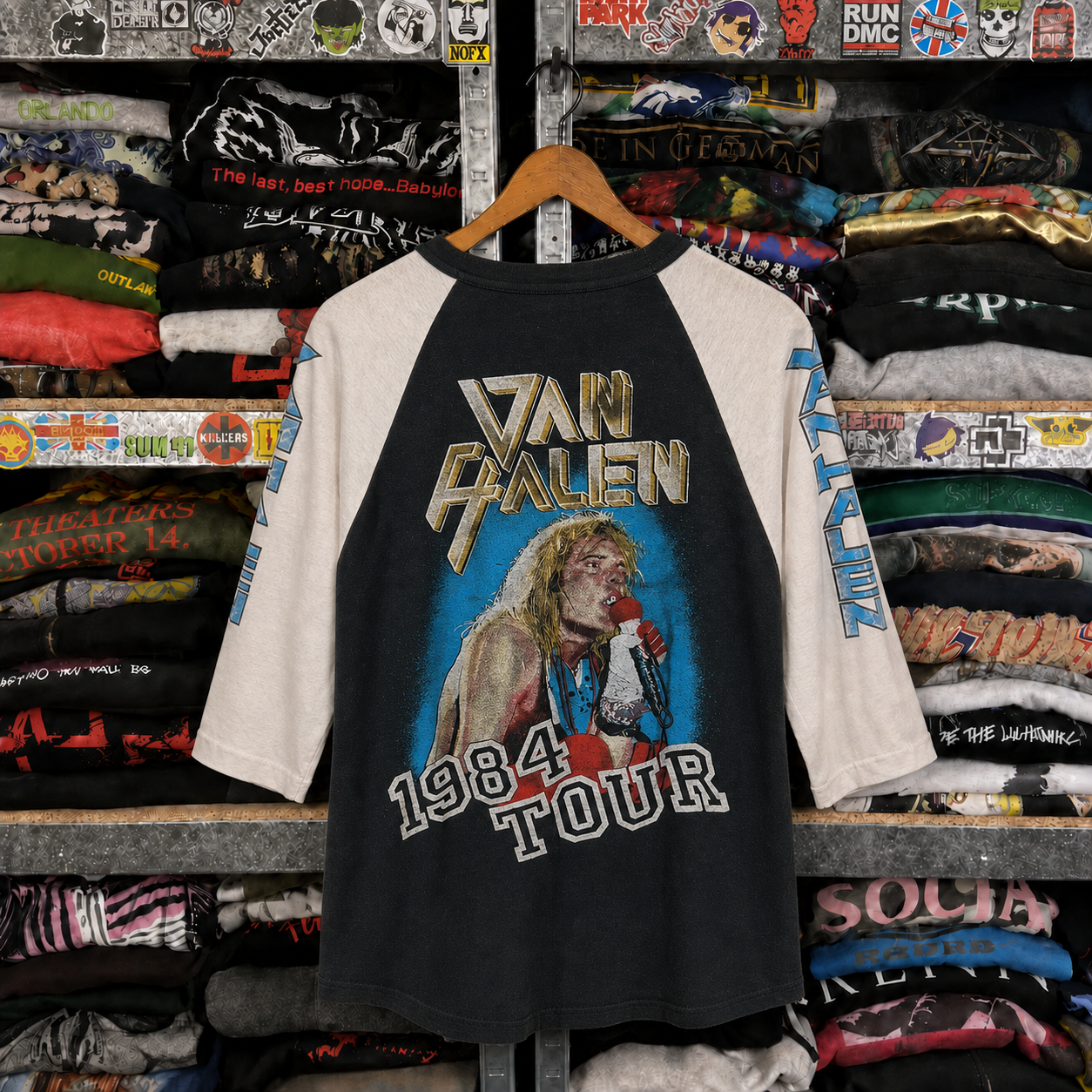 Rare Hard To Find Vintage Van Halen Raglan T-Shirt, Nearly Sold Out Collectors Piece