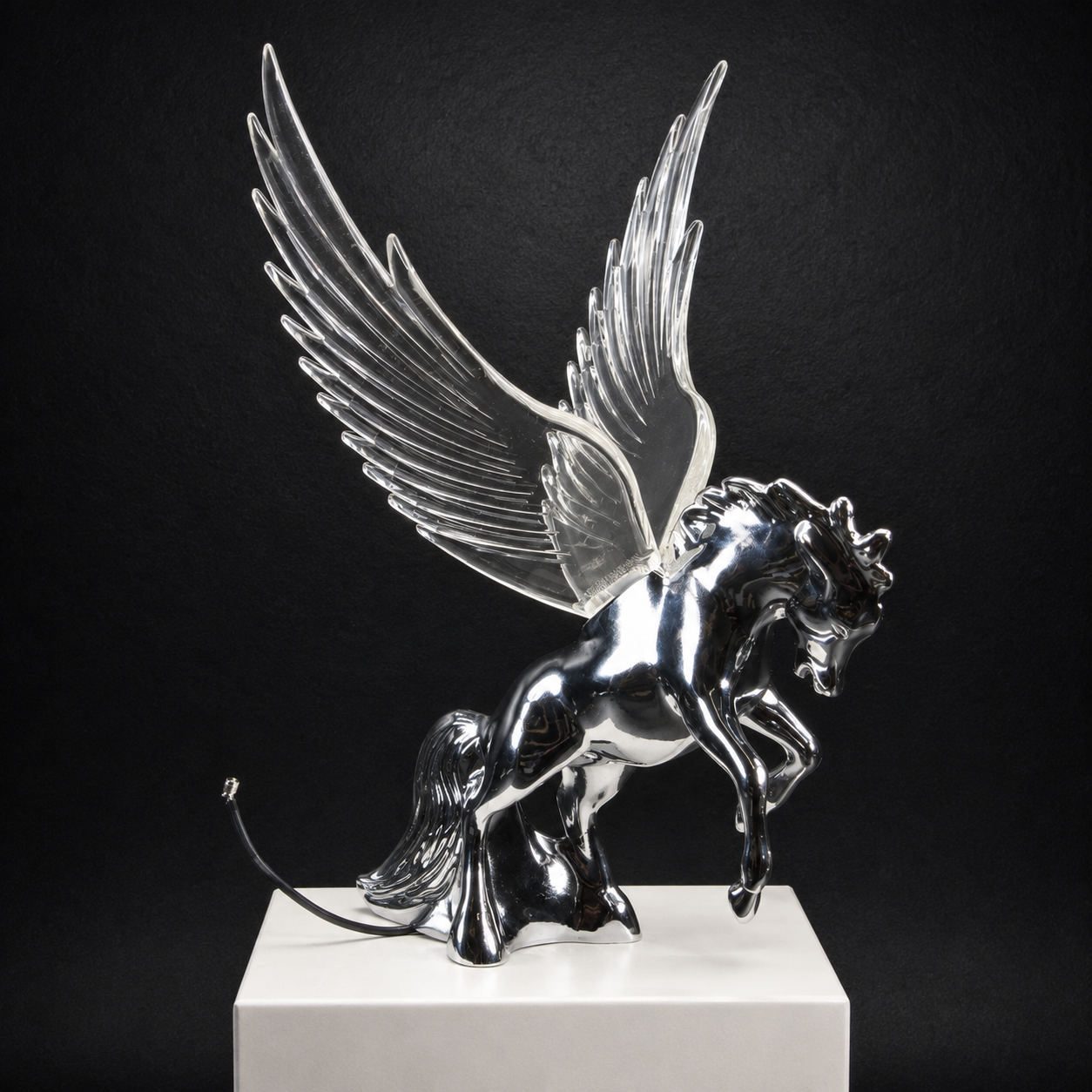Chrome Fighting Stallion Hood Ornament