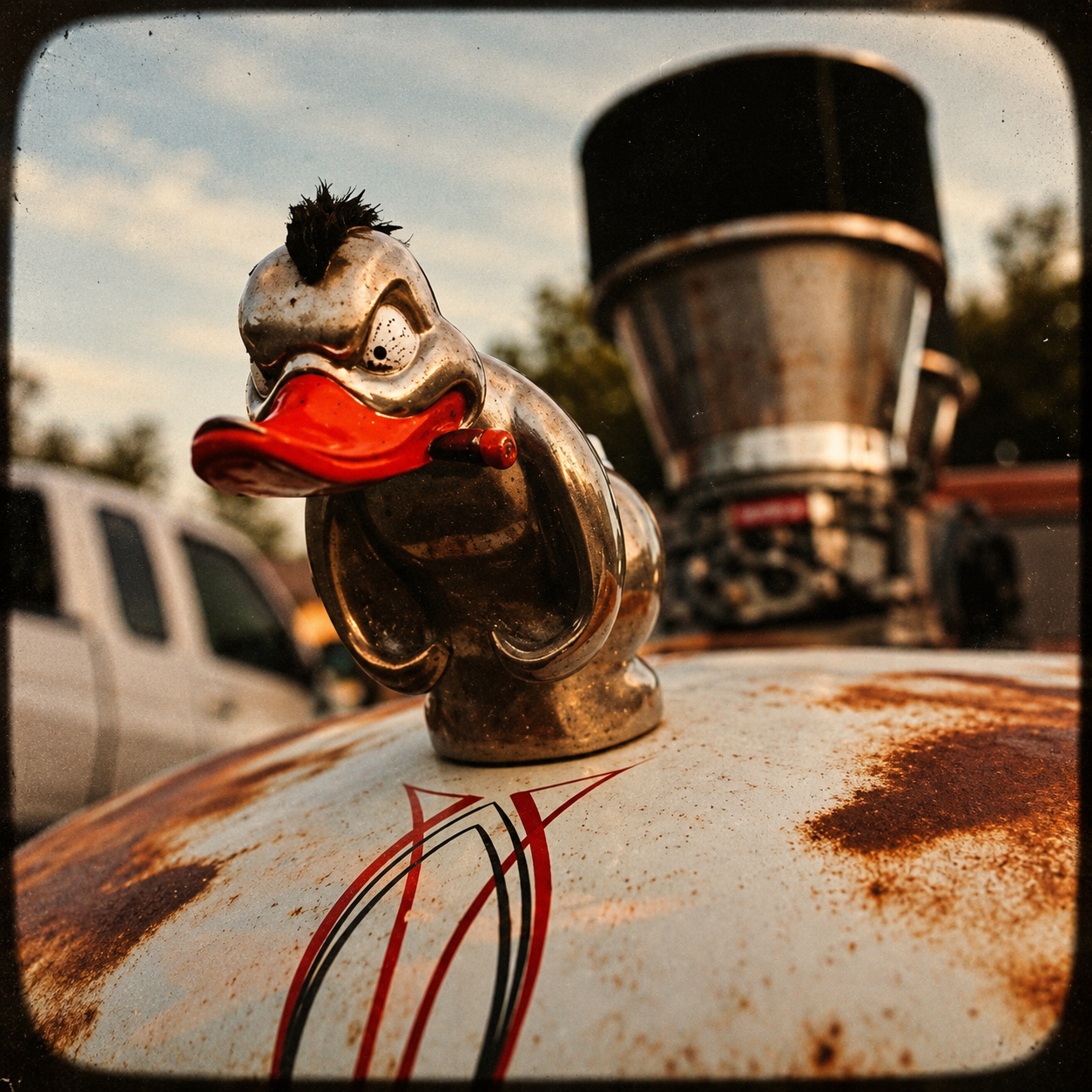 Death proof duck/convoy duck  Hood Ornament