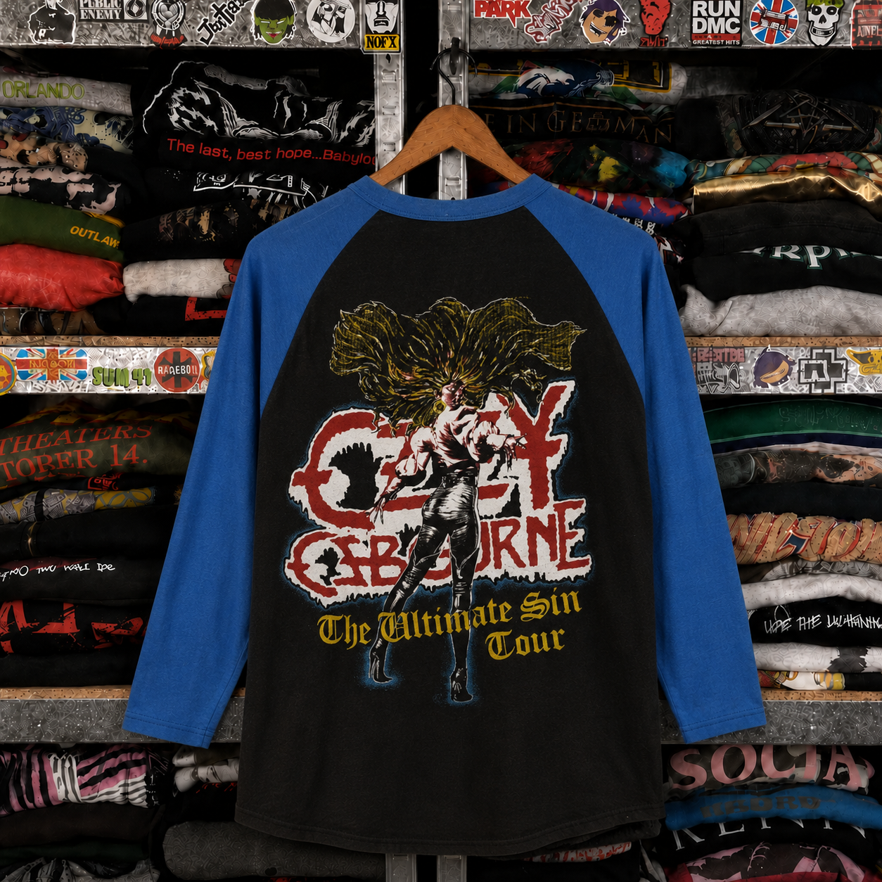 Rare Hard To Find Vintage Ozzy Osbourne Raglan Shirt, Nearly Sold Out Collectors Piece