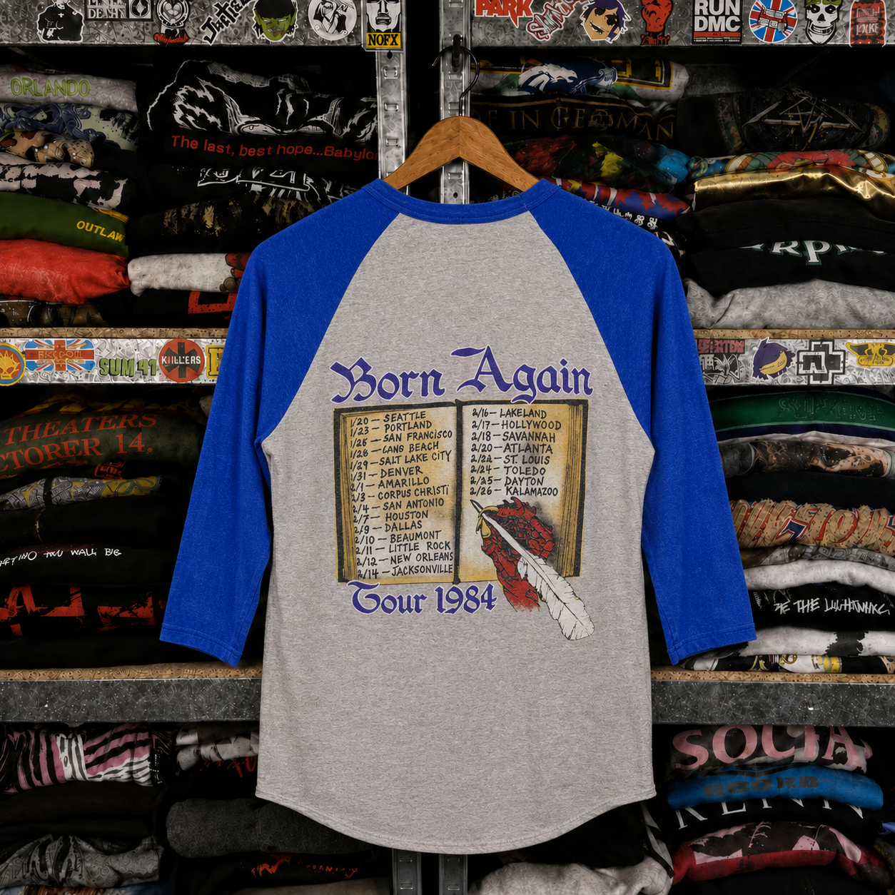 Rare Hard To Find Vintage Black Sabbath Raglan Shirt, Nearly Sold Out Collectors Piece