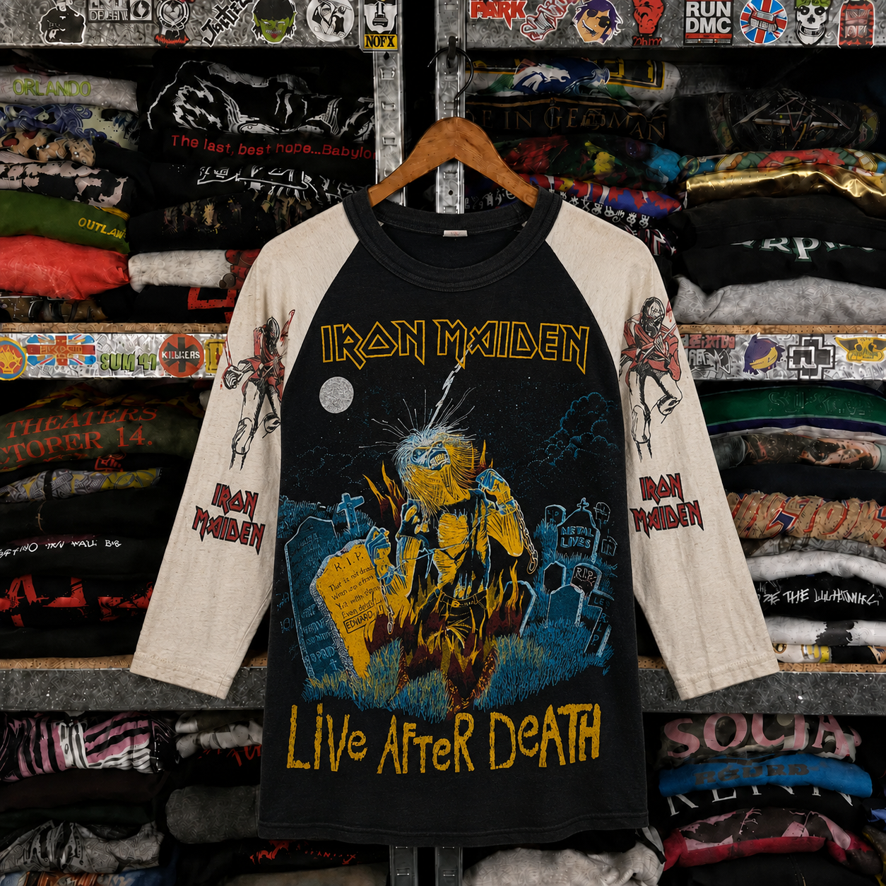 Rare Hard To Find Vintage Iron Maiden Raglan T-Shirt, Nearly Sold Out Collectors Piece