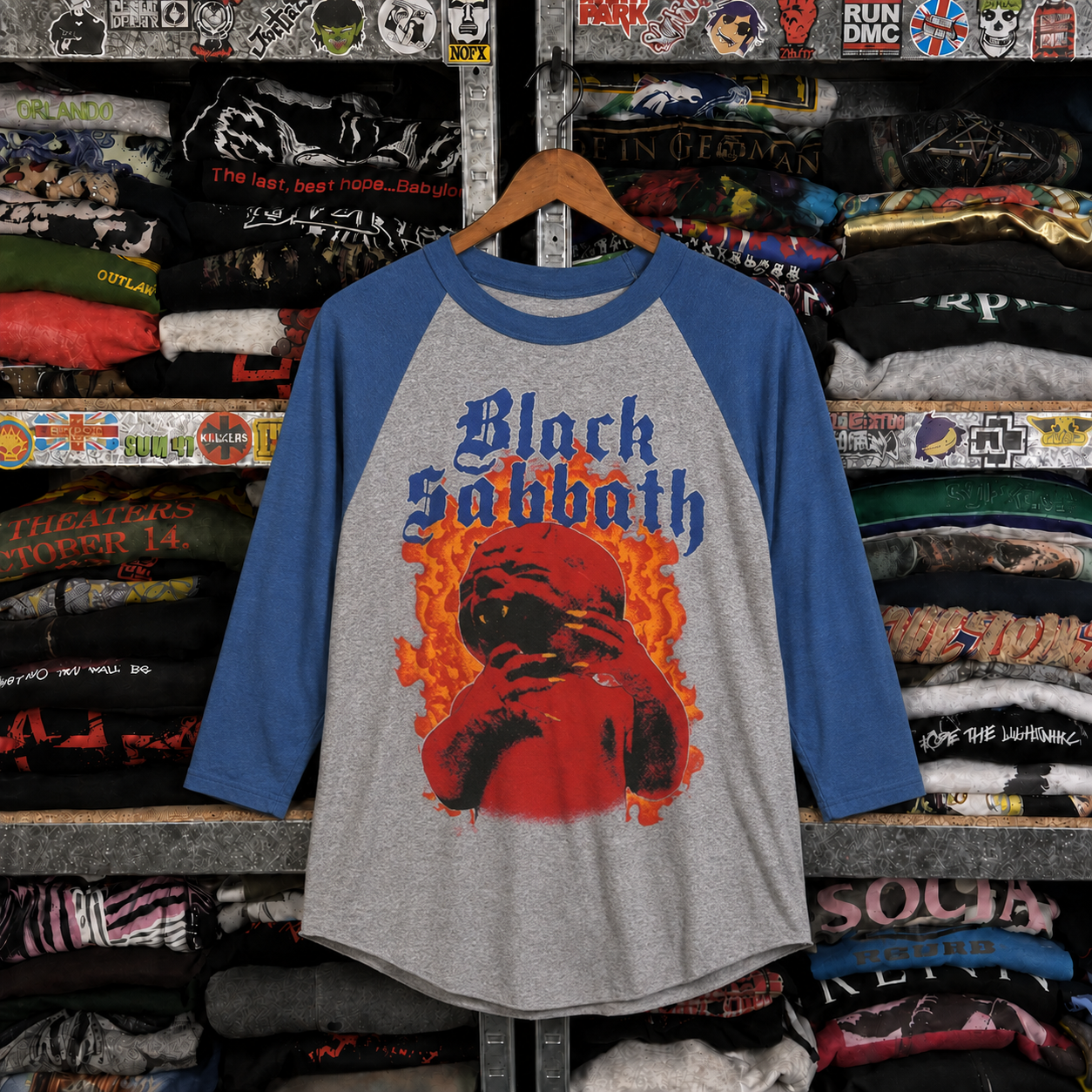 Rare Hard To Find Vintage Black Sabbath Raglan Shirt, Nearly Sold Out Collectors Piece