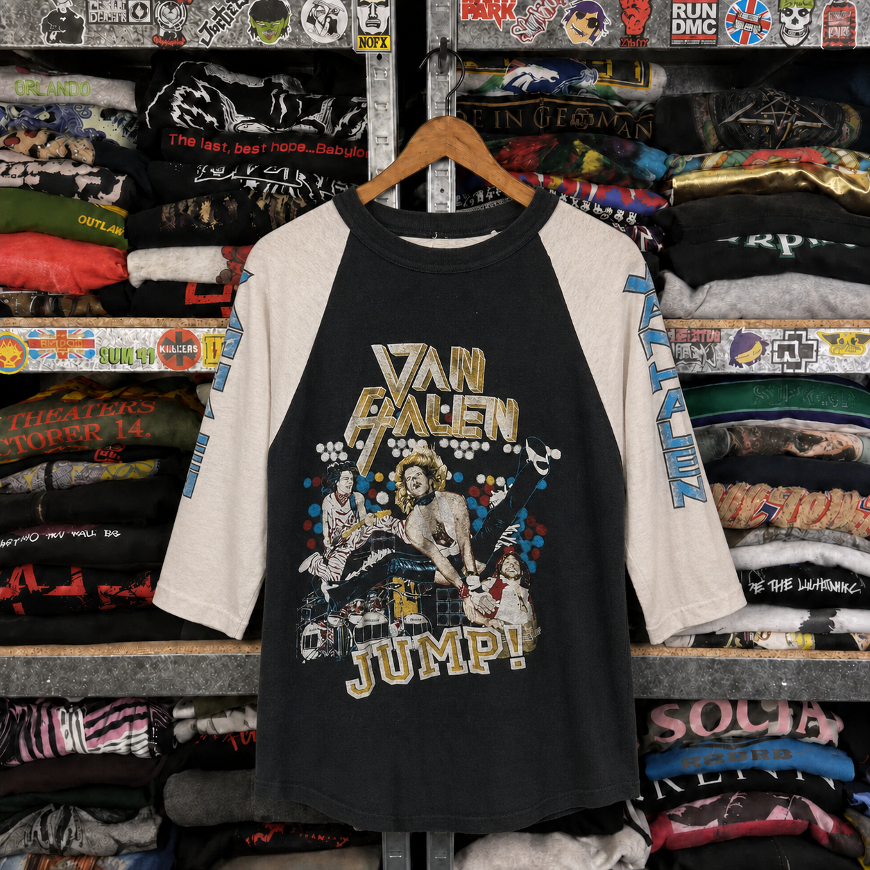 Rare Hard To Find Vintage Van Halen Raglan T-Shirt, Nearly Sold Out Collectors Piece