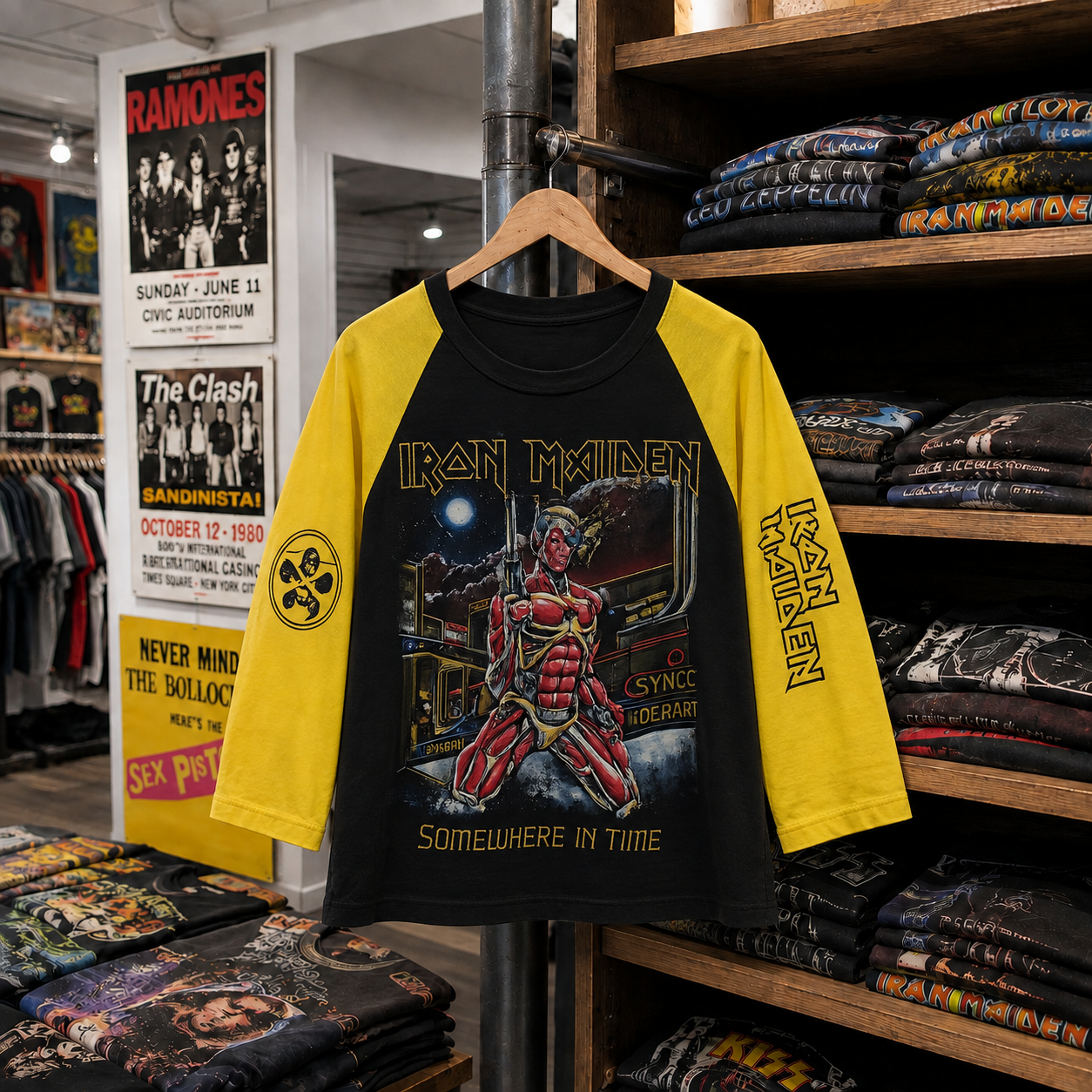 Rare Hard To Find Vintage Iron Maiden Raglan T-Shirt, Nearly Sold Out Collectors Piece