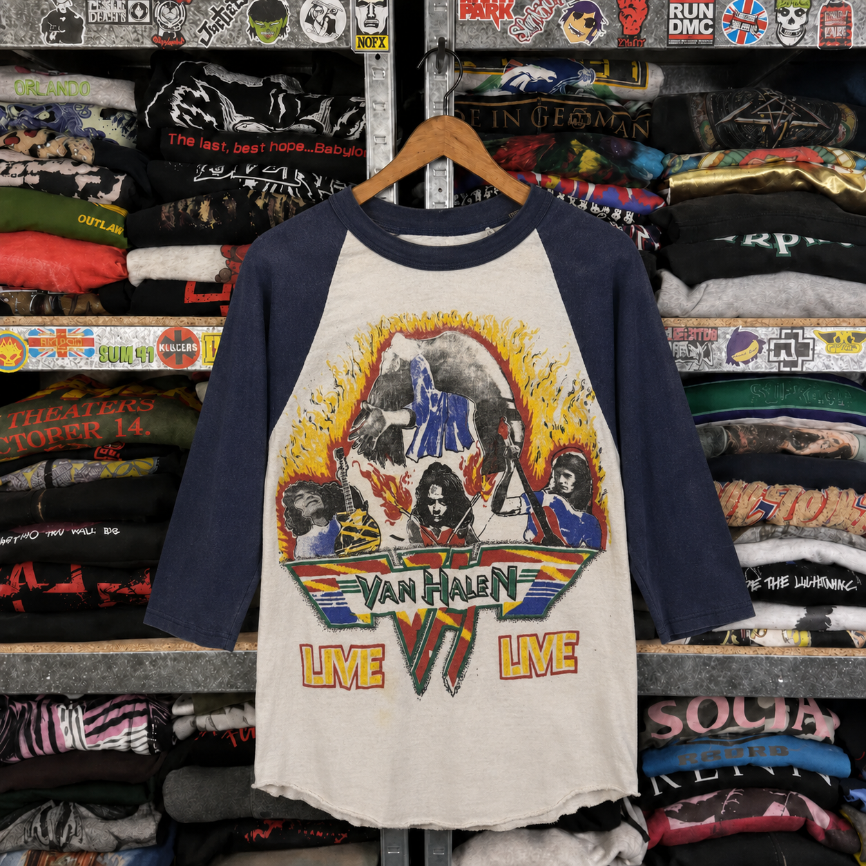 Rare Hard To Find Vintage Van Halen Raglan T-Shirt, Nearly Sold Out Collectors Piece