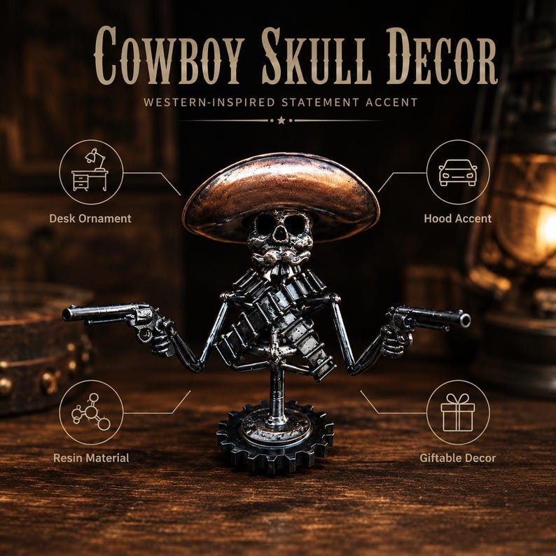 Cowboy Skull Hood Ornament