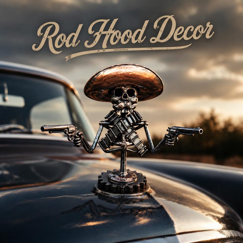 Cowboy Skull Hood Ornament