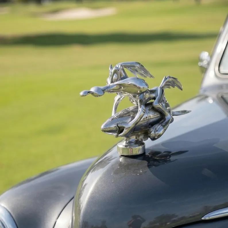 Wile E. Coyote ACME Rocket Hood Ornament – Matte Silver Car Mascot