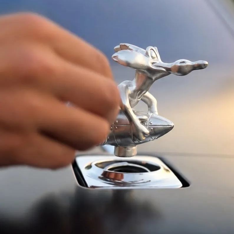 Wile E. Coyote ACME Rocket Hood Ornament – Matte Silver Car Mascot