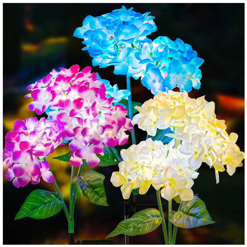 💐Summer Hot Sale 49% OFF--Solar Hydrangea Flower Light With 3 Head
